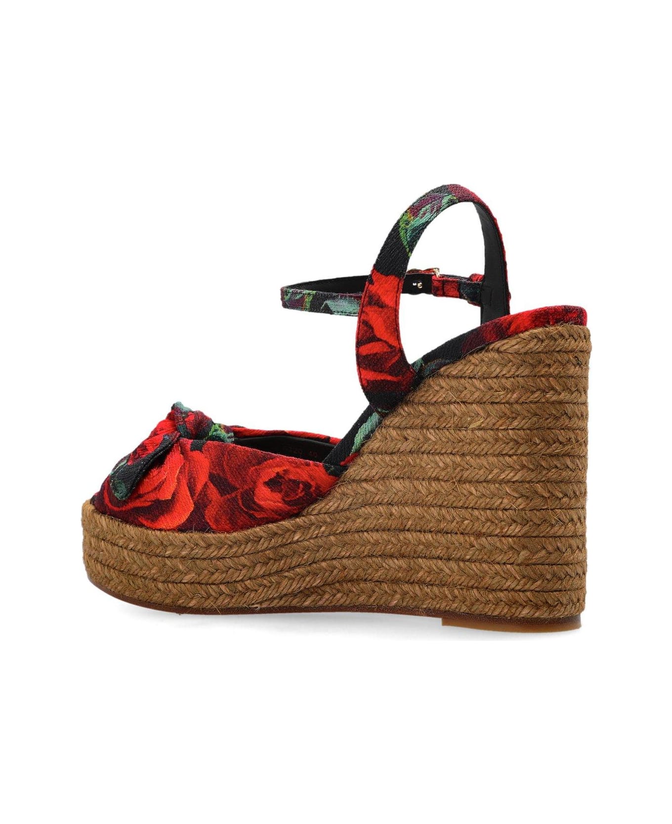 Dolce 
Gabbana Rose Print Wedge - Red サンダル
