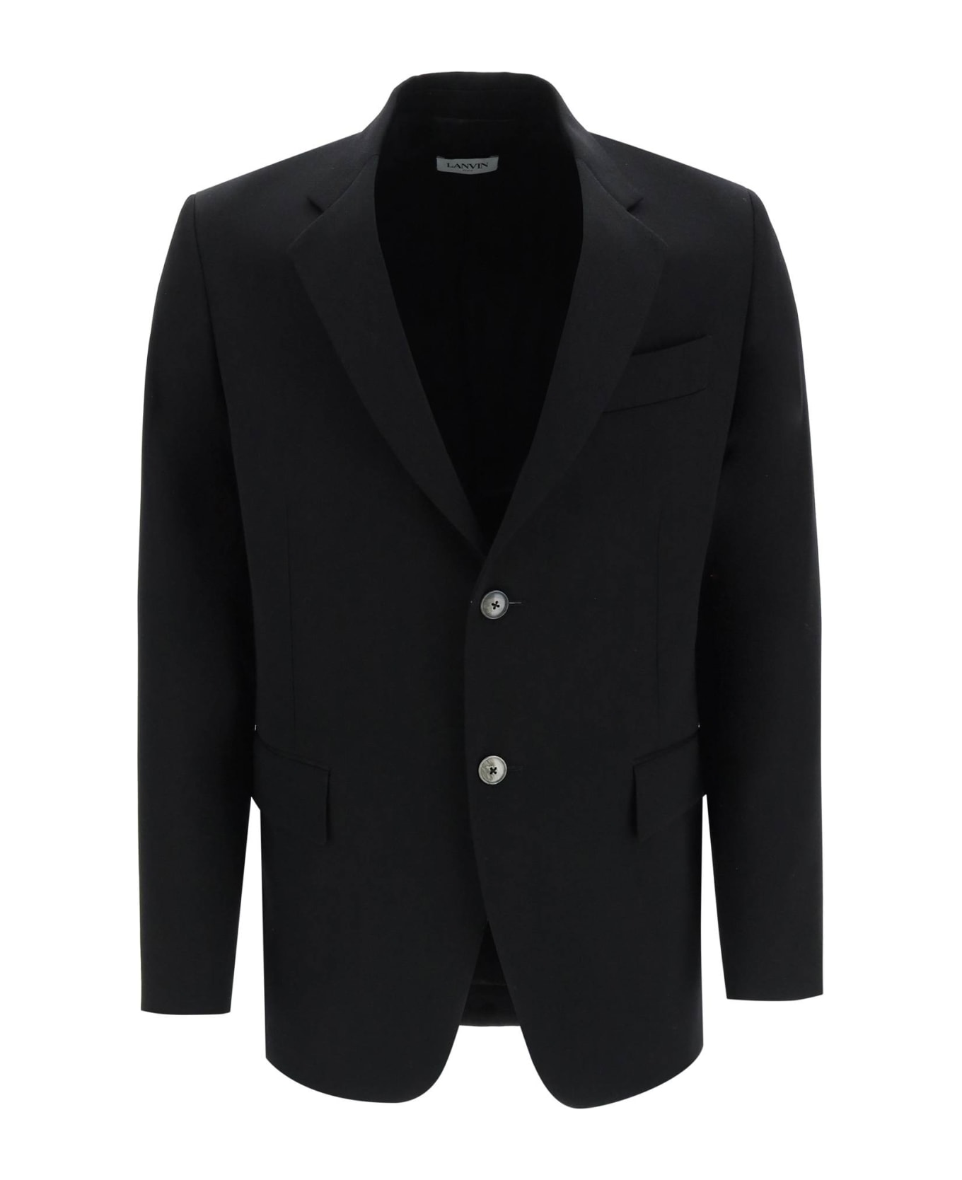 Lanvin Wool Single Breast Blazer Jacket - BLACK (Black) ブレザー