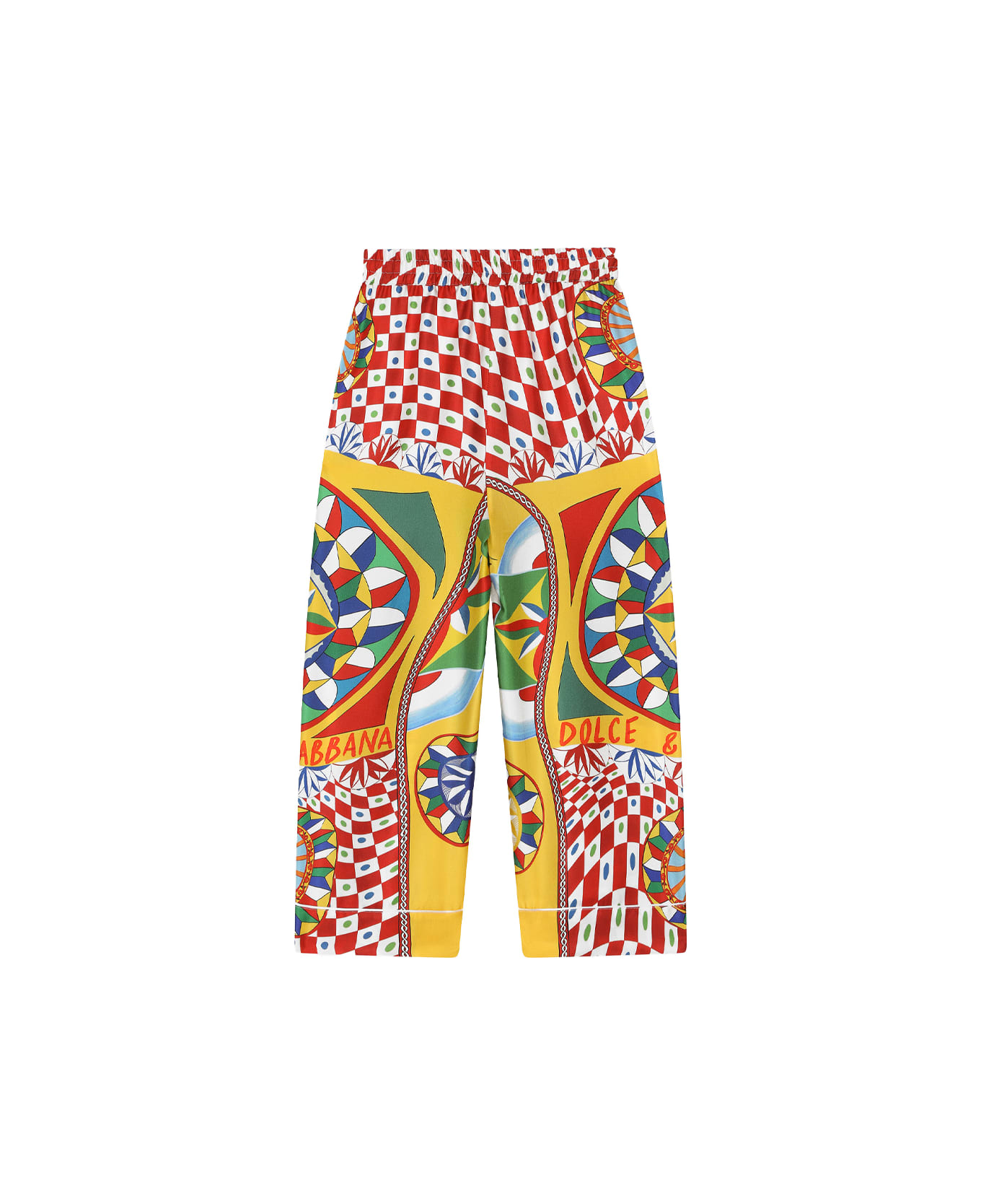 Dolce & Gabbana Twill Trousers Craghoppers With Cart Print And Contrast Piping - Multicolour