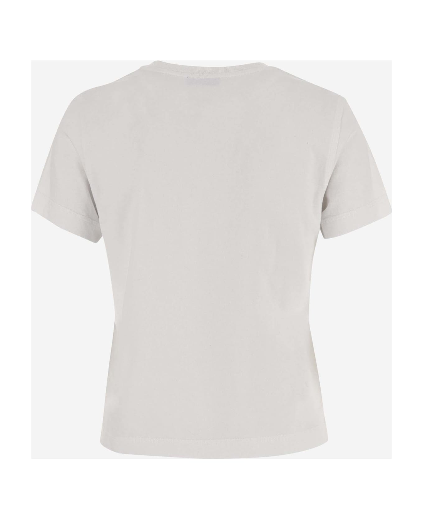 Burberry Cotton T-shirt With Knight Pattern - White