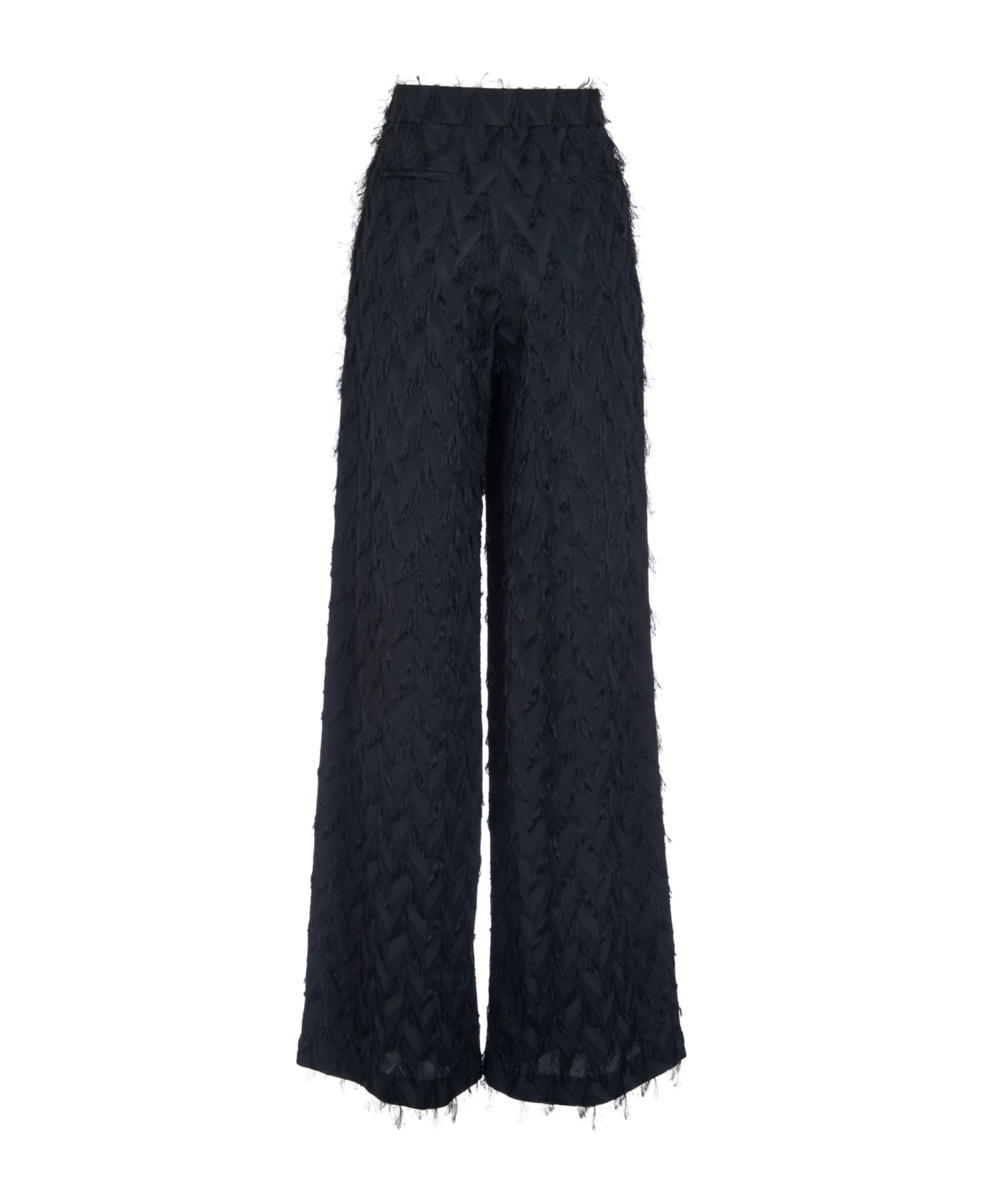 MSGM Concealed Fringed Trousers - Nero ボトムス