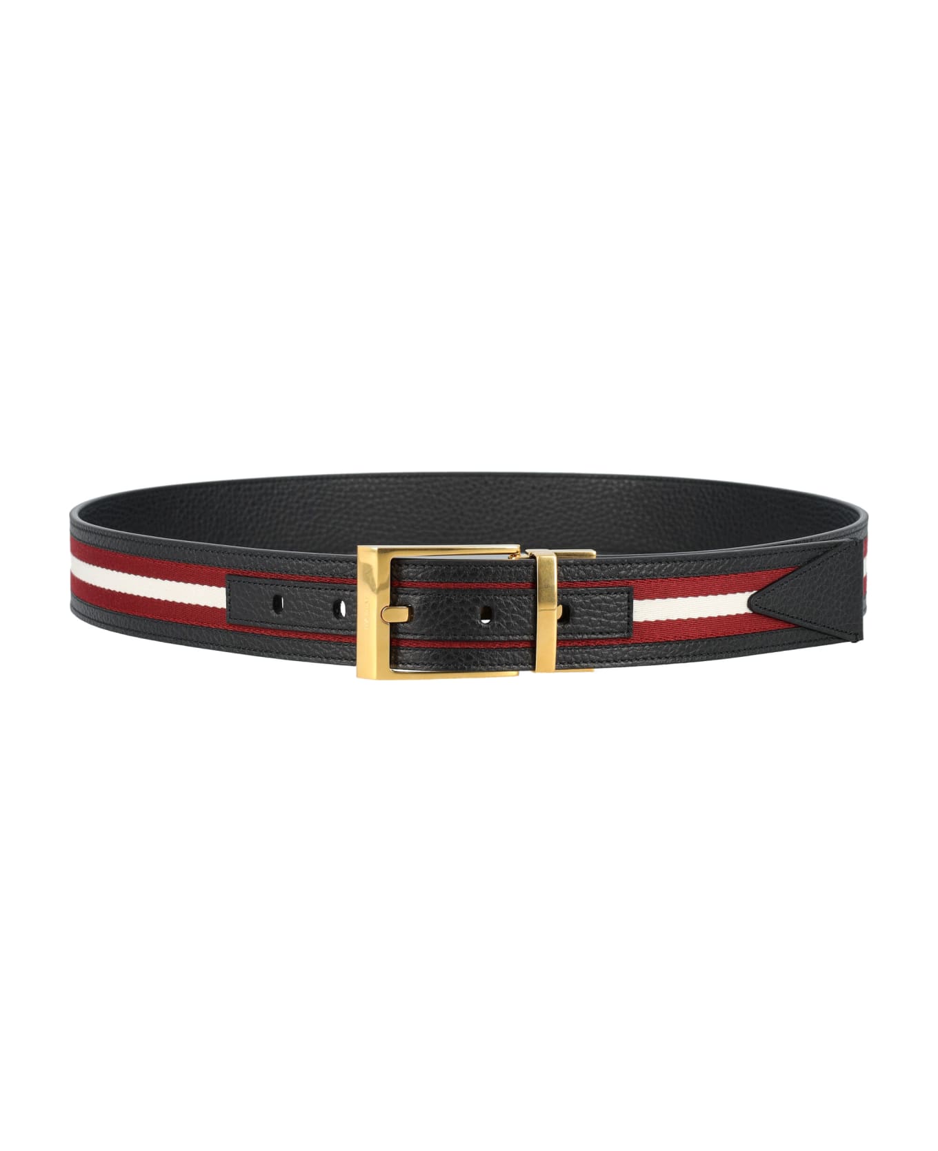 Bally Shiffie 35 Belt - BLACK+RED/BONE+ORO