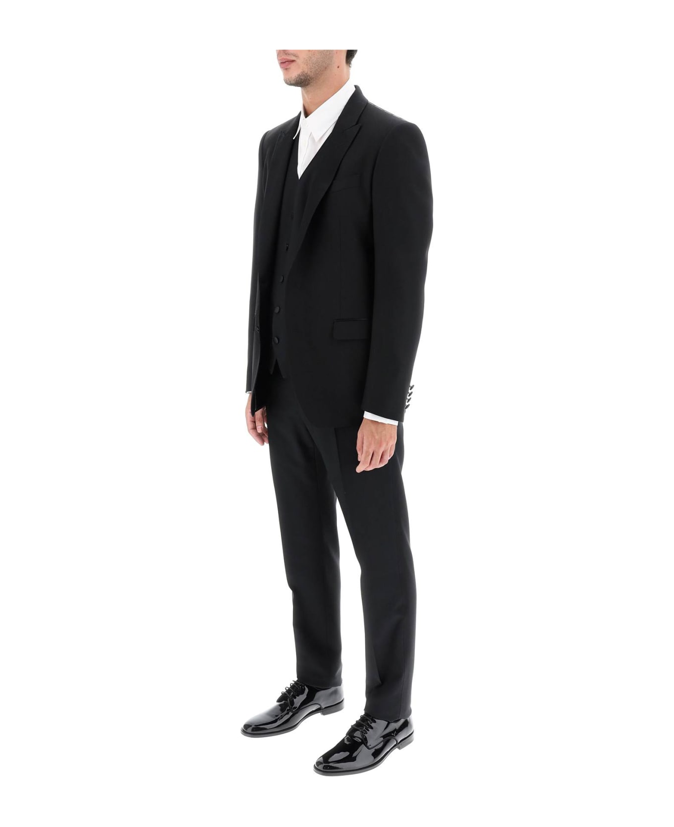 Dolce & Gabbana Martini Fit 3-piece Tuxedo Suit - BLACK