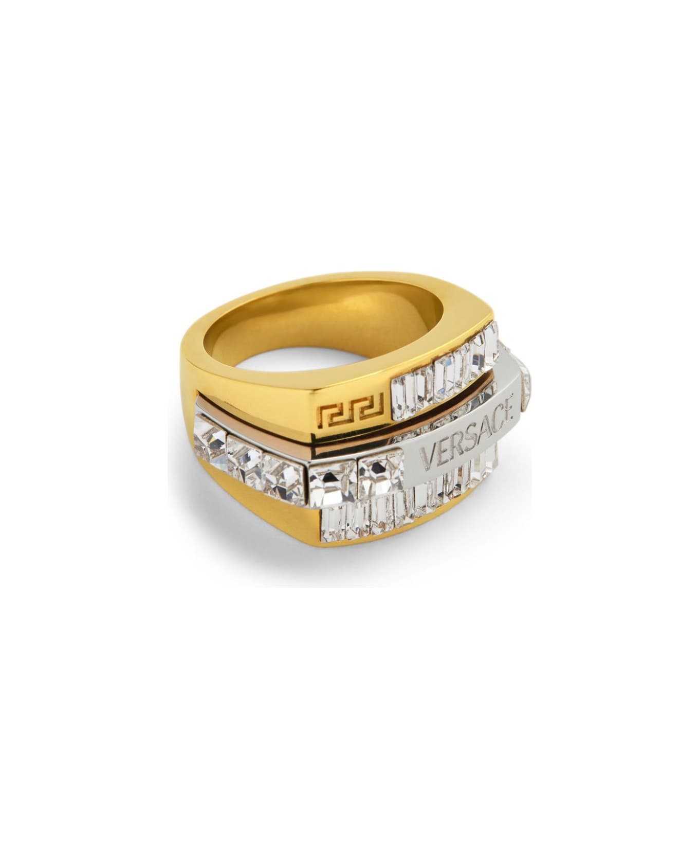 Versace Ring Metal + Strass - Versace Gold Palladio Crystal