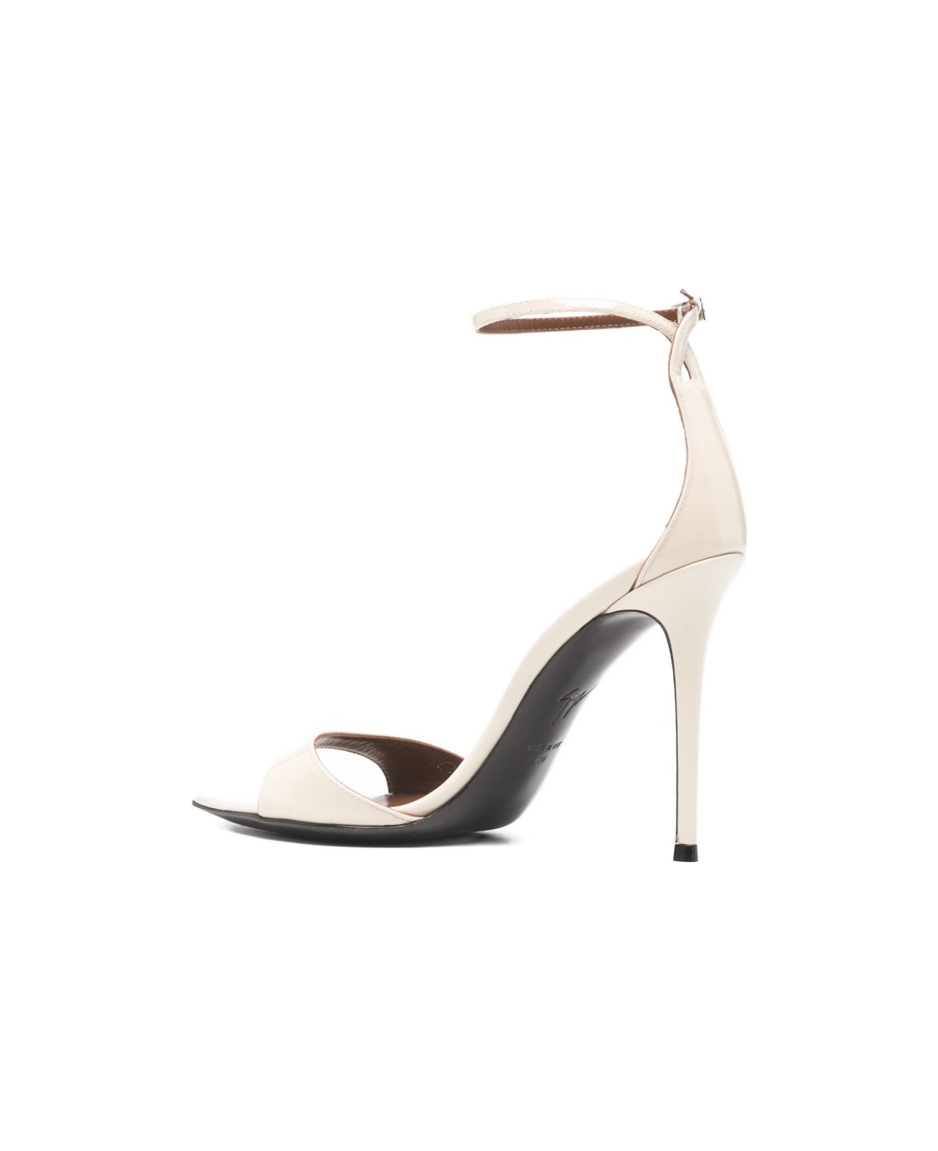 Giuseppe Zanotti Intriigo Leather Heel Sandals - Ivory