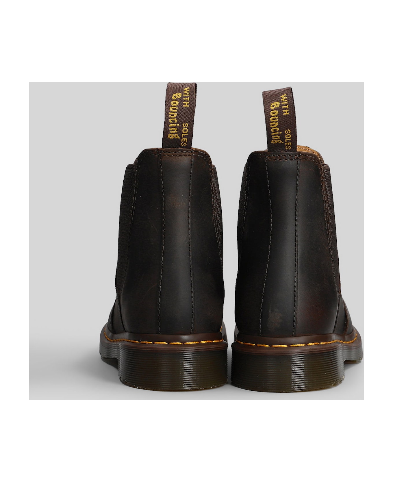 Dr. Martens 2976 Ys Combat Boots In Brown Leather - brown