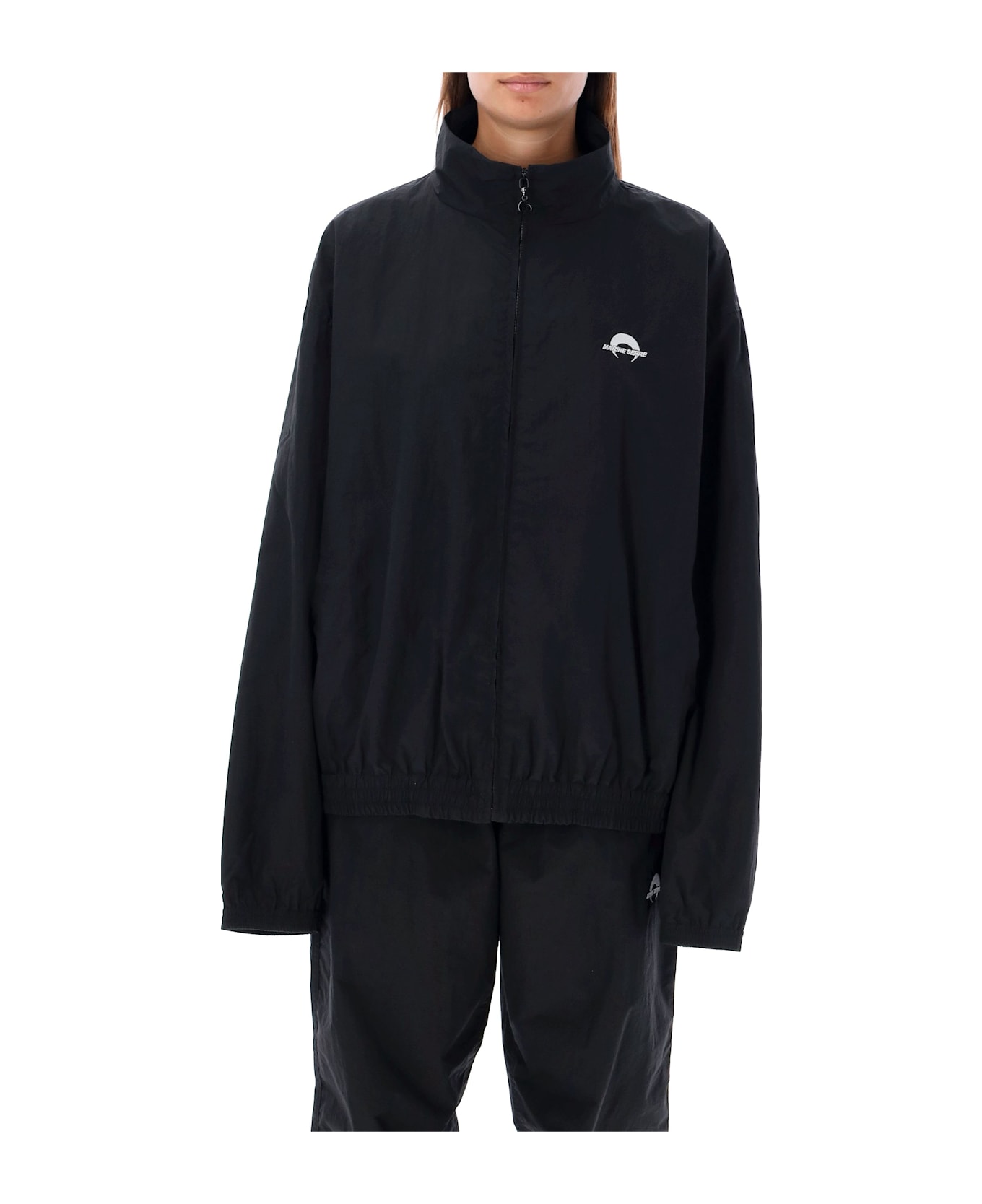 Marine Serre Ms Sport Nylon Track Jacket - BLACK コート＆ジャケット