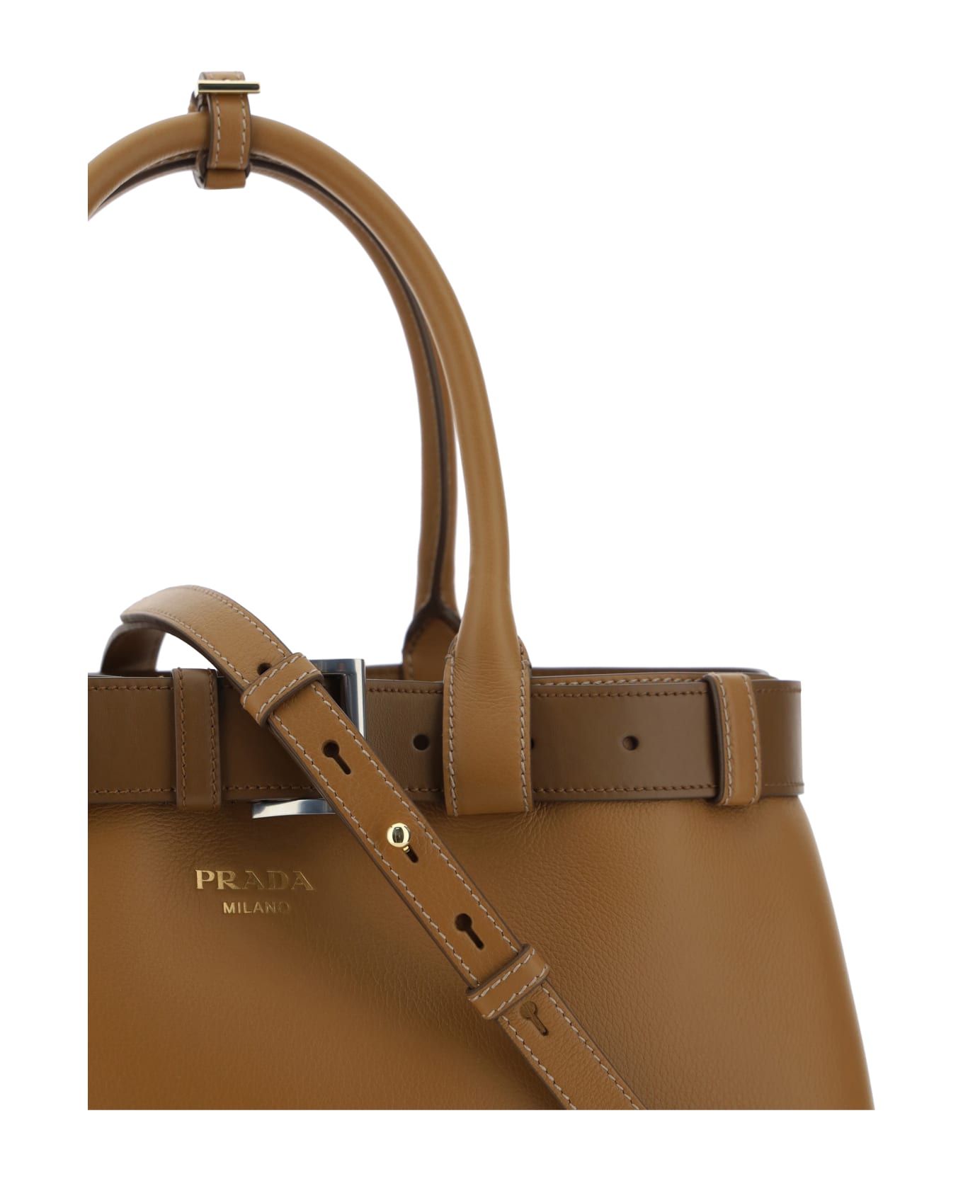 Prada Belted Handbag - Caramel