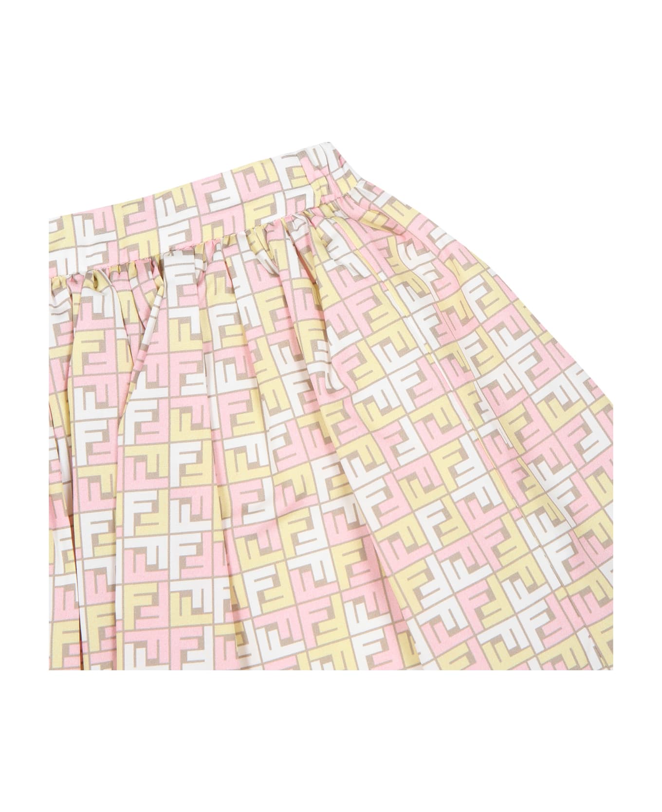 Fendi Ivory Skirt For Baby Girl With Iconic Ff - Ivory