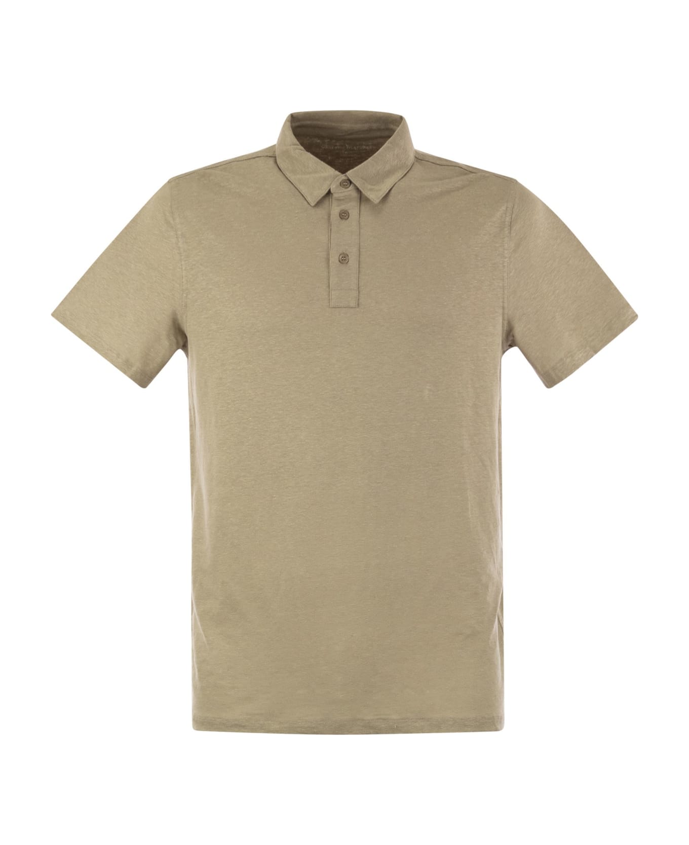 Majestic Filatures Linen Short-sleeved Polo Shirt - Sand