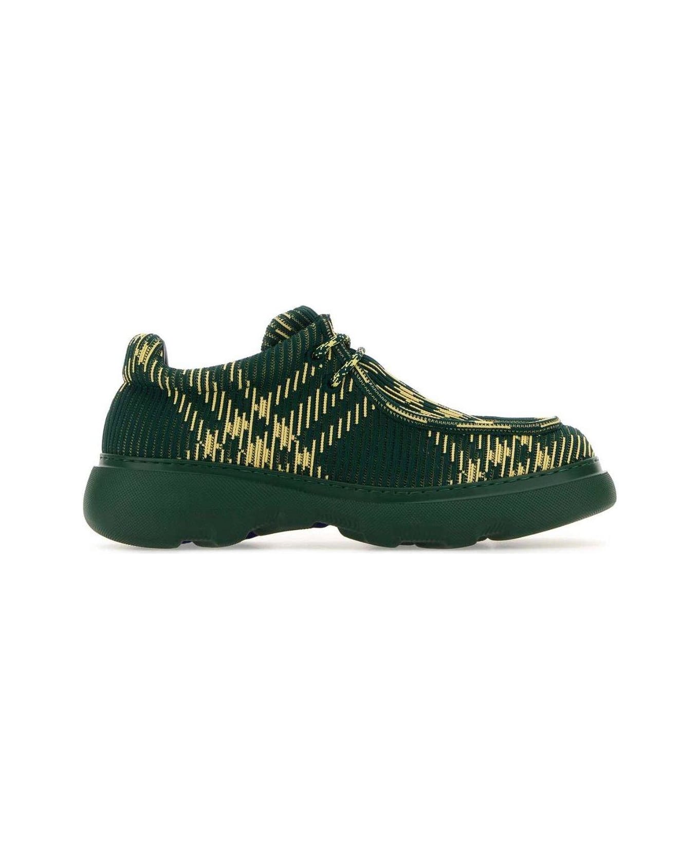 Burberry Ekd Check-printed Lace-up Derby Shoes - Primrose Ip Check スニーカー