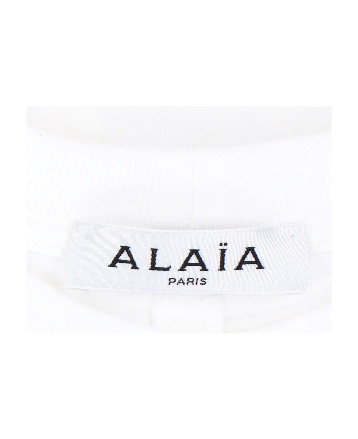 Alaia Crop Logo T-shirt - Bianco