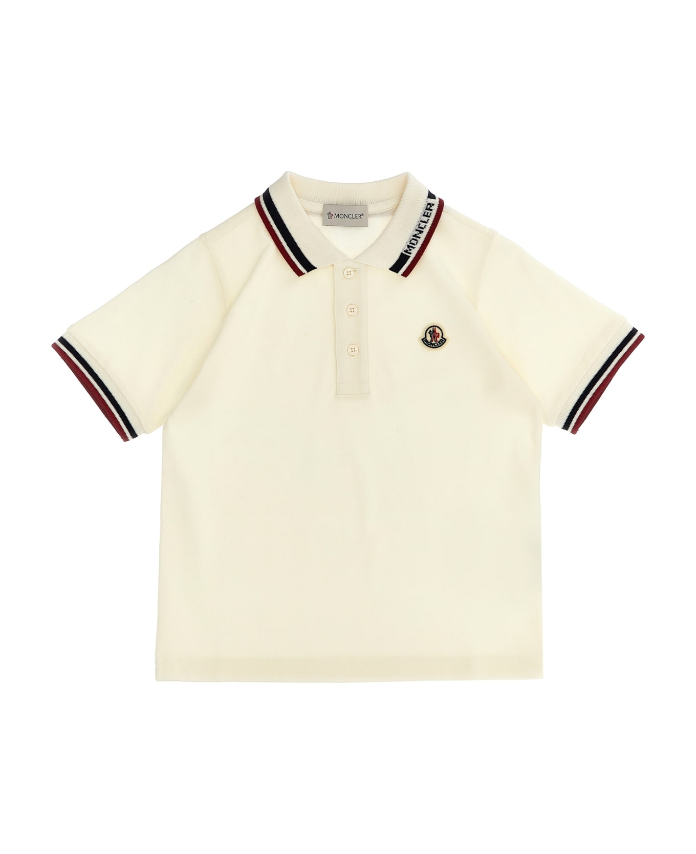 Moncler Logo Patch Polo Shirt - White Tシャツ＆ポロシャツ