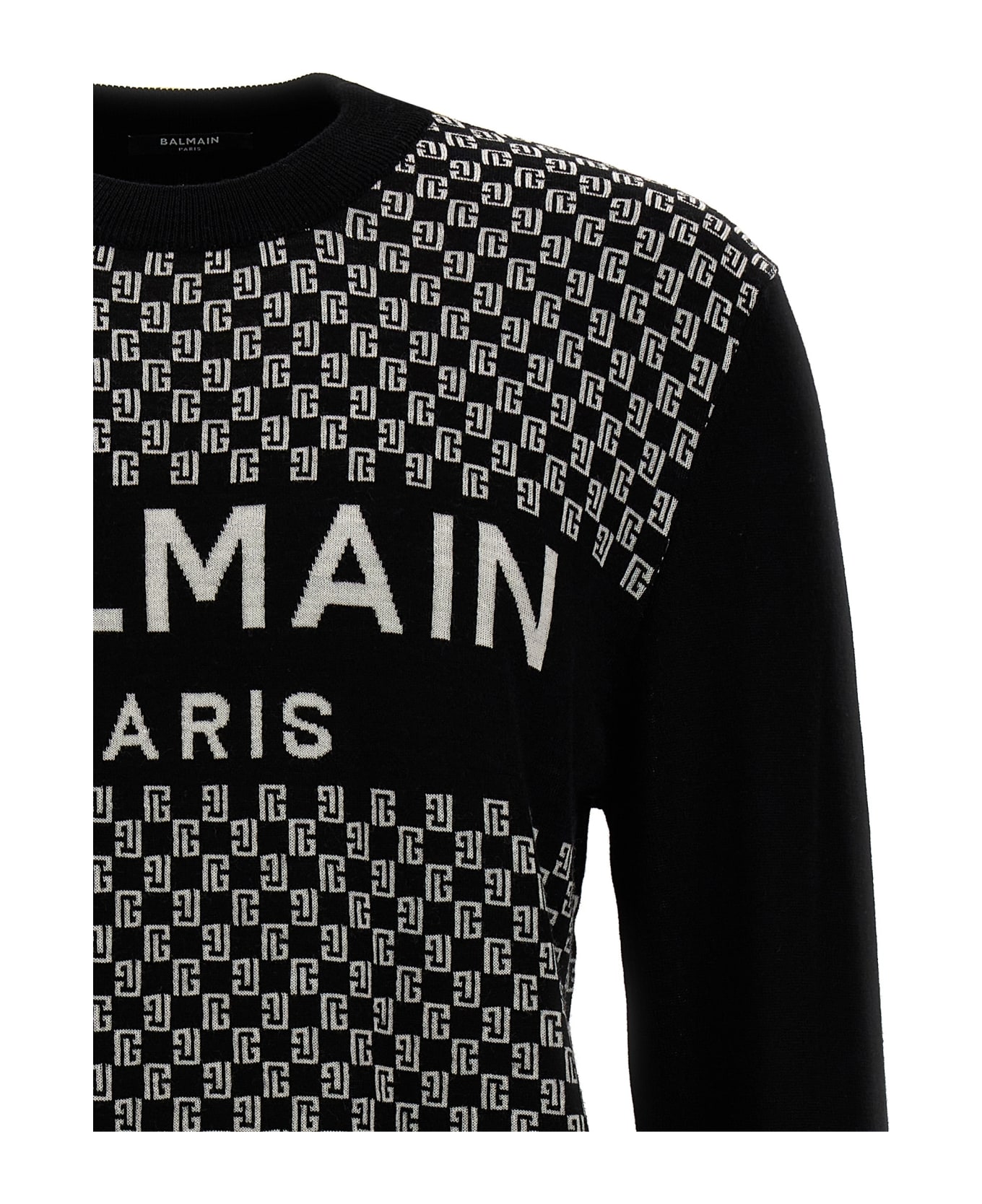Balmain 'mini Monogram' Sweater - Black ニットウェア