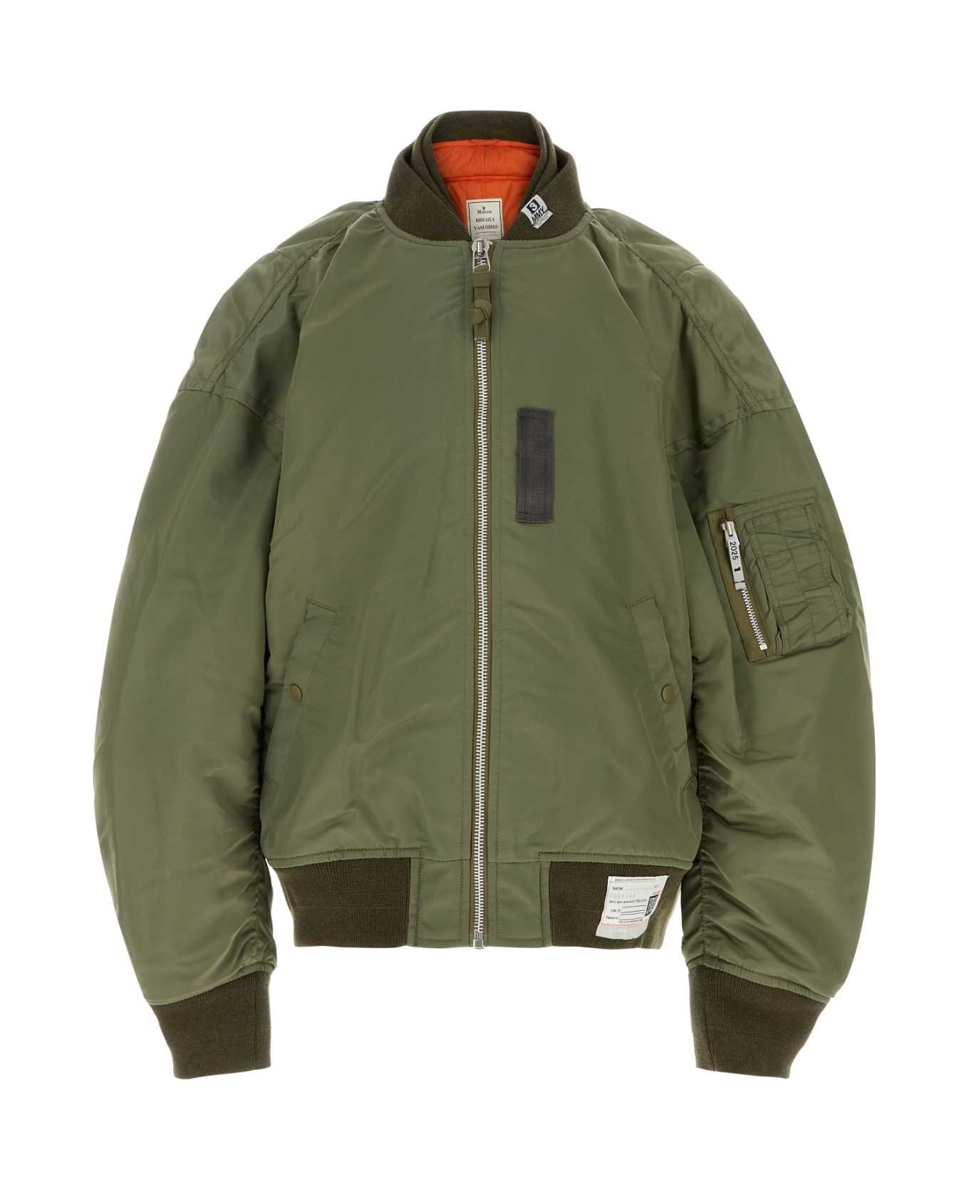 Mihara Yasuhiro Army Green Nylon Bomber Jacket - KHAKI