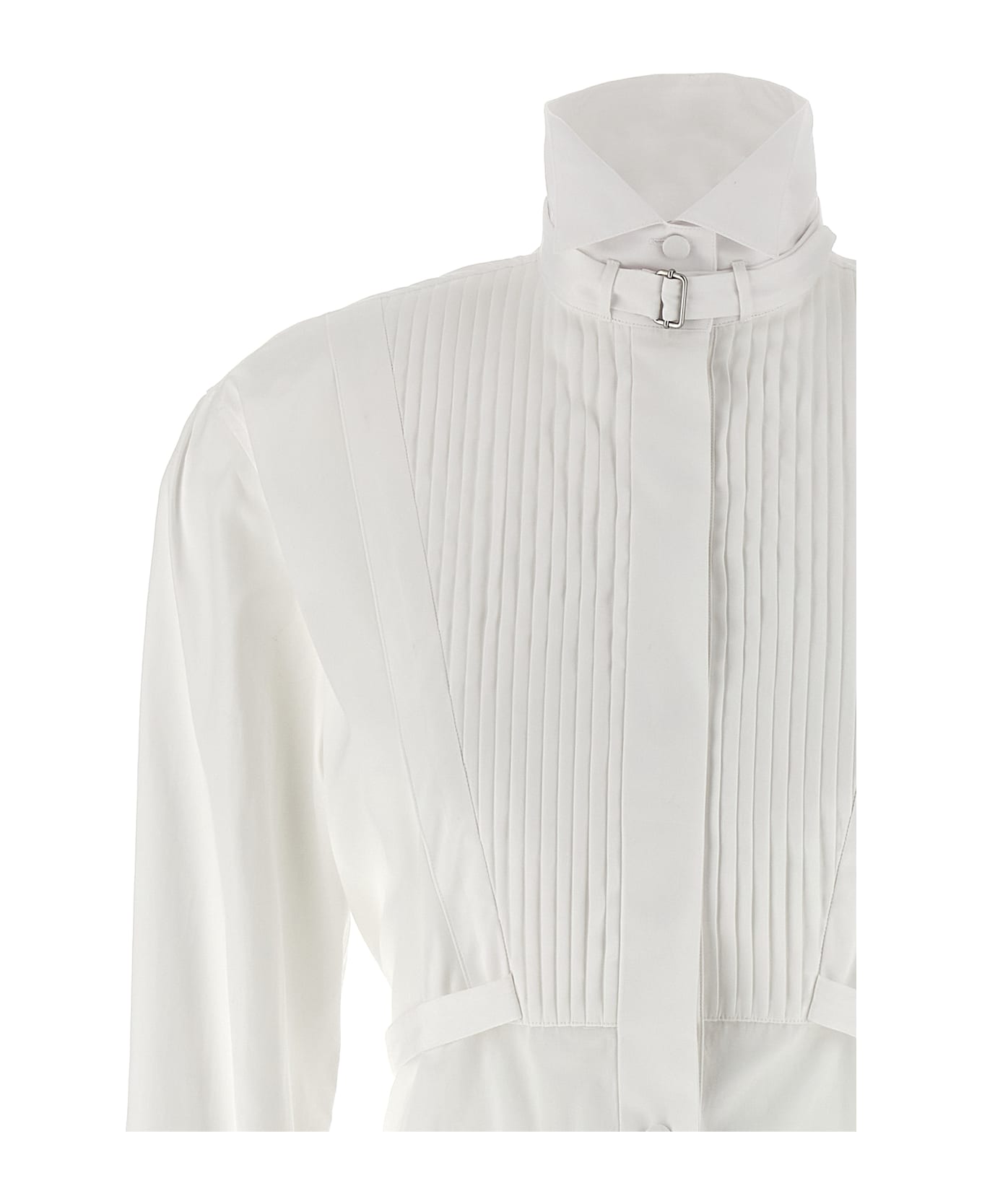 Alexander McQueen Tuxedo Chemisier Dress - OPTICALWHITE