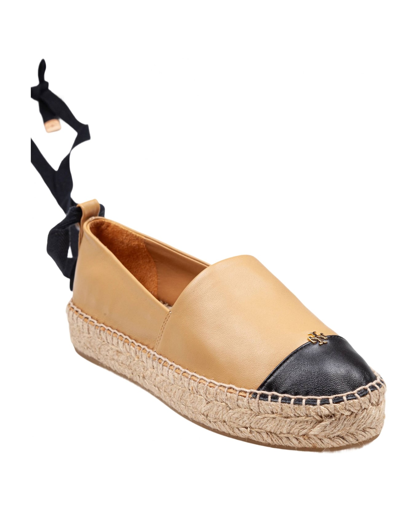 Tory Burch Leather Espadrille Color Ginger And Black - Ginger
