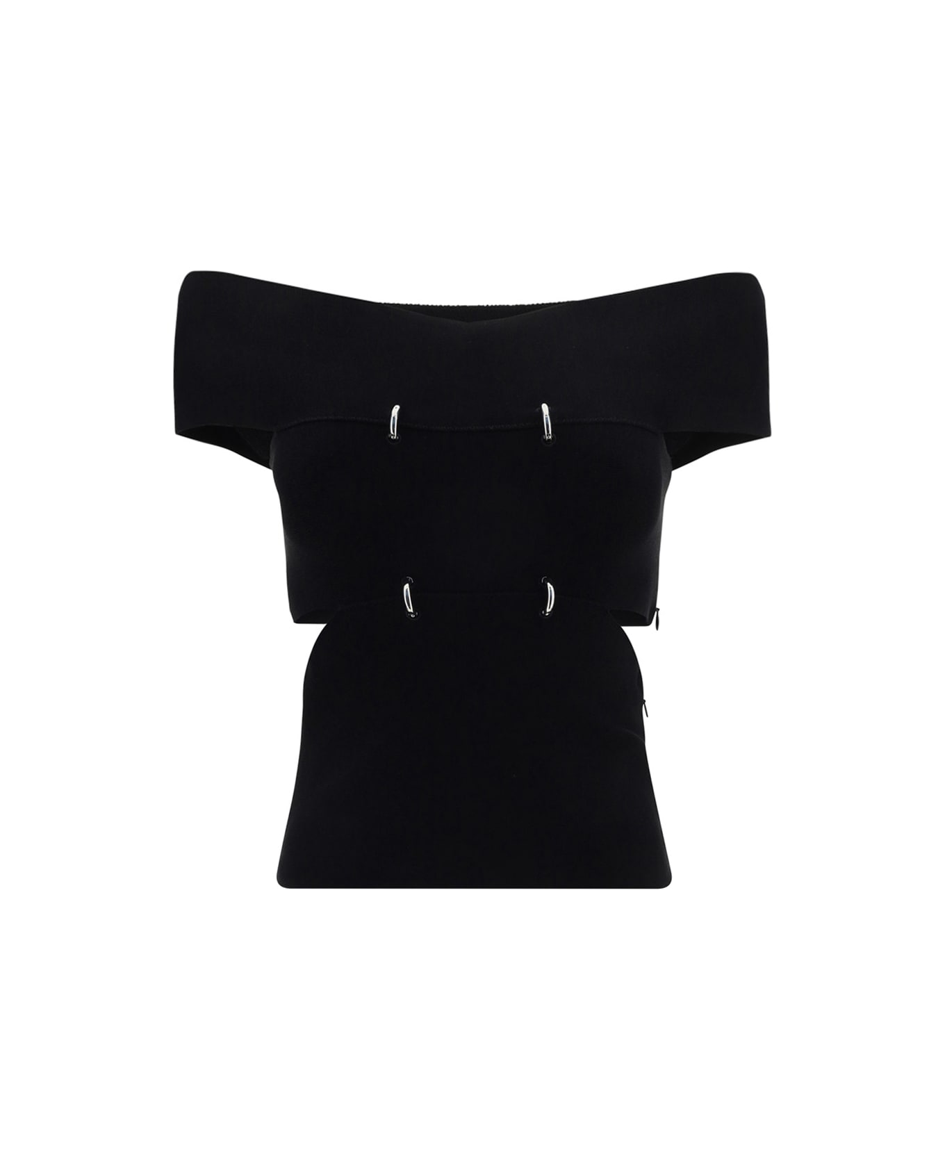 Alexander McQueen Top With Cut-out Details - Black トップス