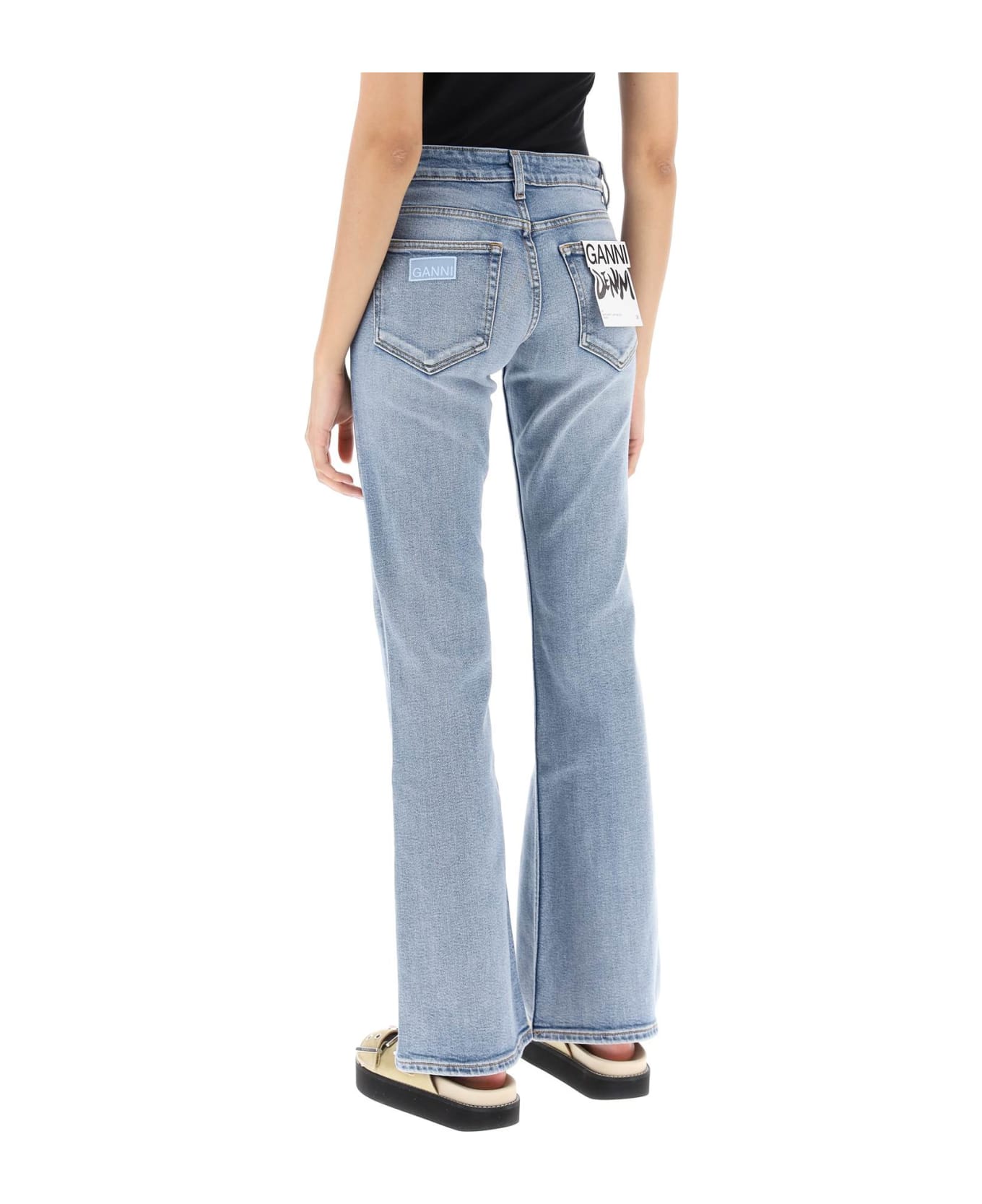Ganni 'iry' Jeans With Light Wash - Clear Blue デニム