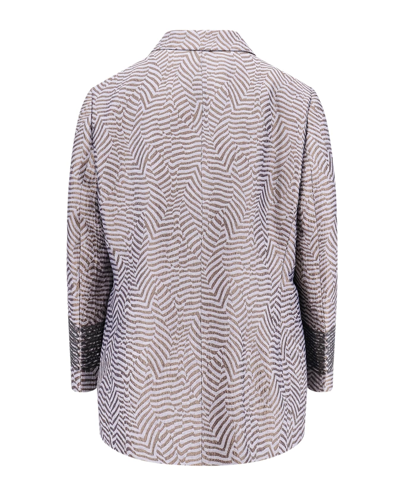 Giorgio Armani Embroidered Striped Blazer - Grey