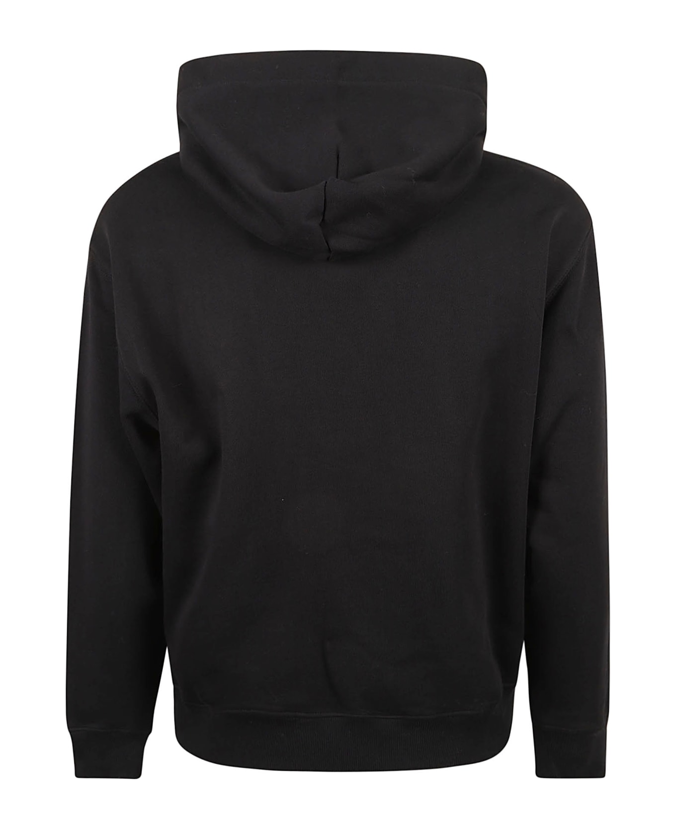 Emporio Armani Rib Trim Hooded Plain Sweatshirt - Navy Label