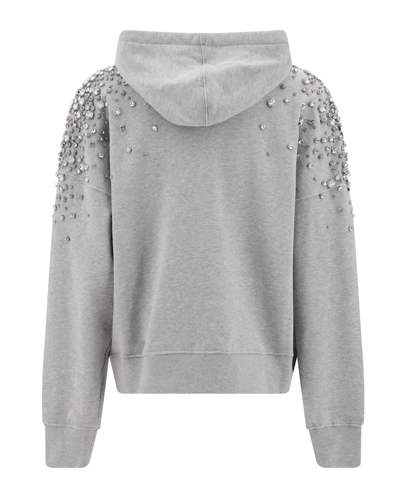 Golden Goose Grey Hoodie With Crystals - Alluminium Melange Gray
