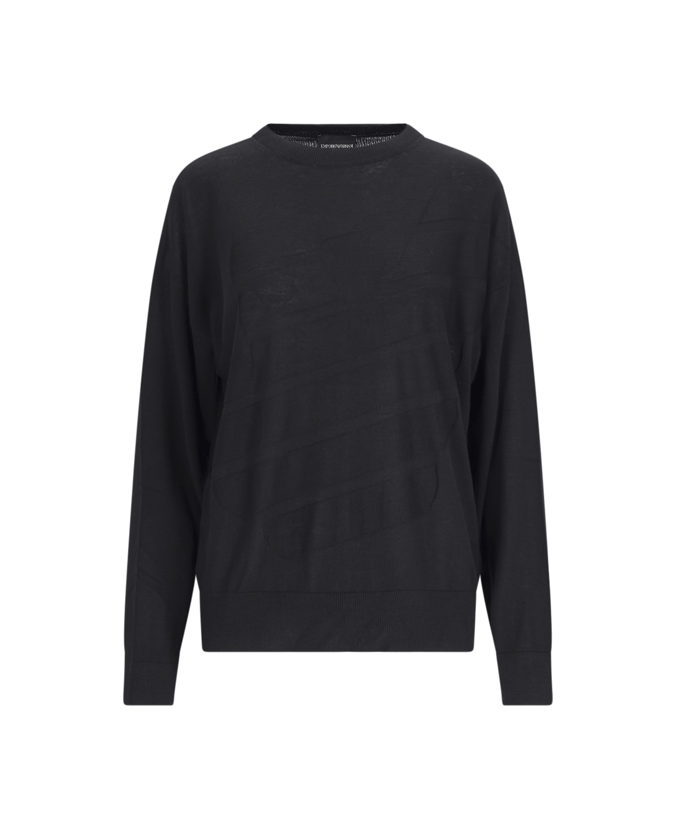Emporio Armani Crew-neck Sweater - Black ニットウェア