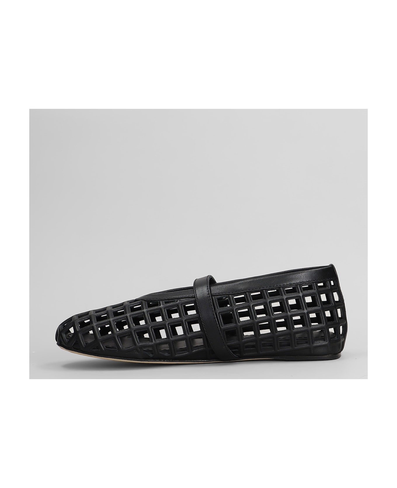 3JUIN Gwen 005 Ballet Flats In Black Leather - black