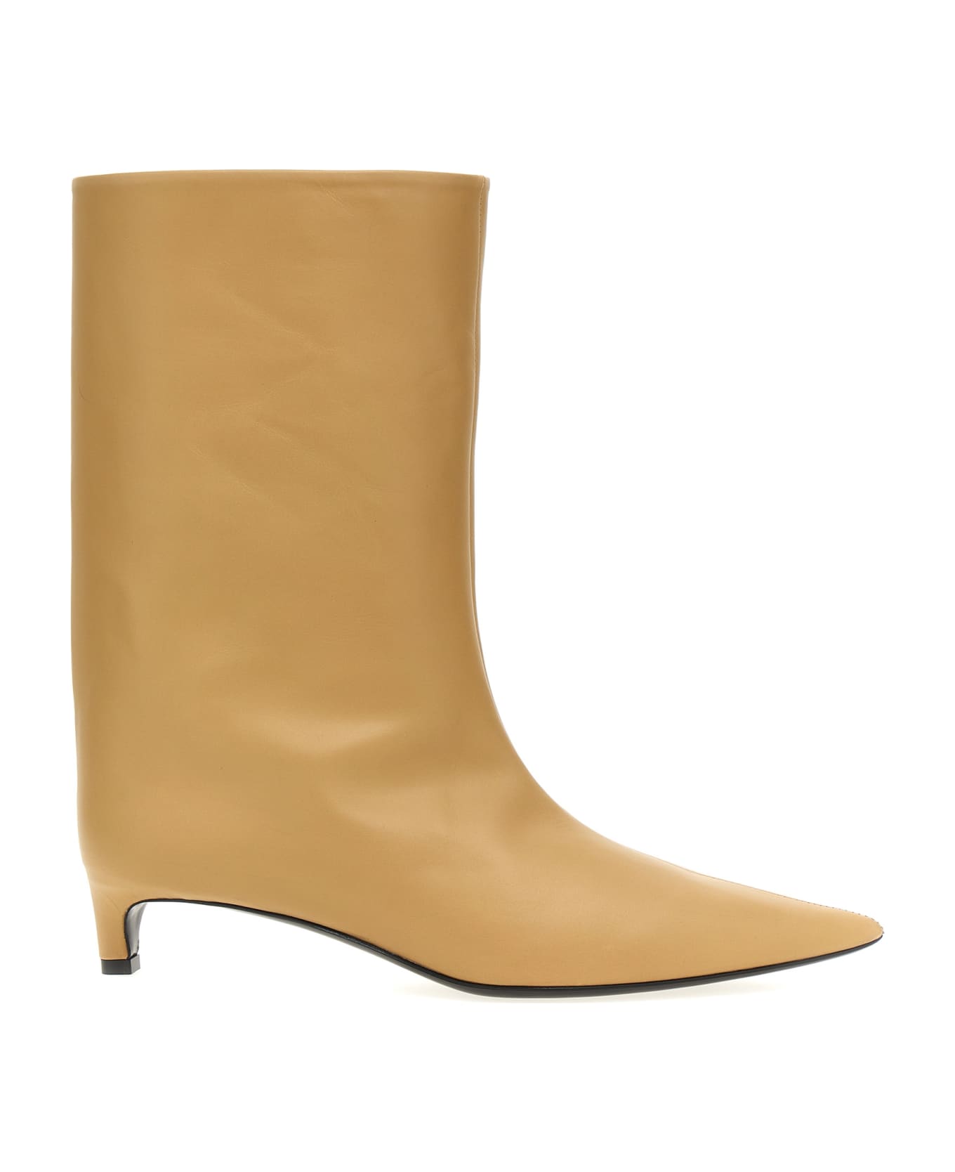 Jil Sander Leather Ankle Boots - Beige