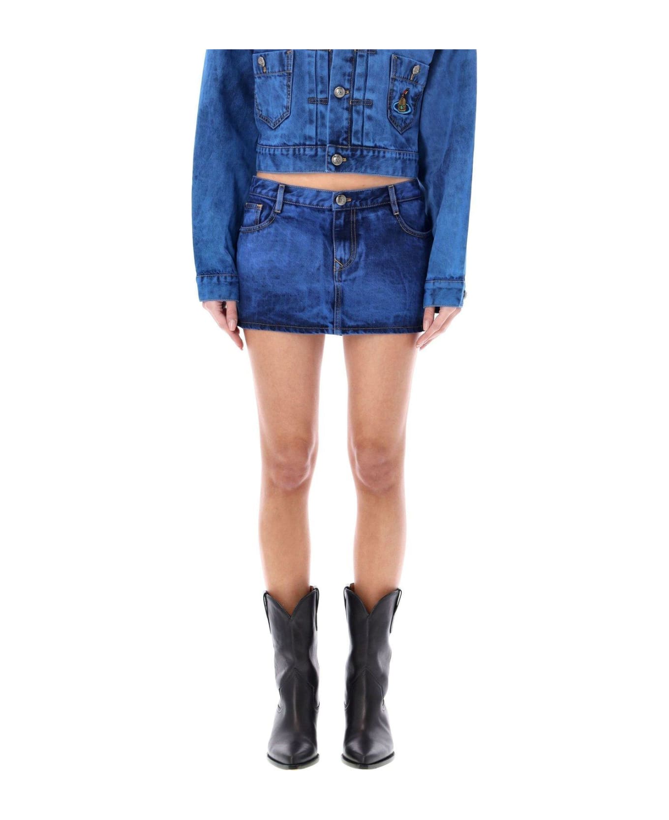 Vivienne Westwood Foam Mini Denim Skirt - Blu