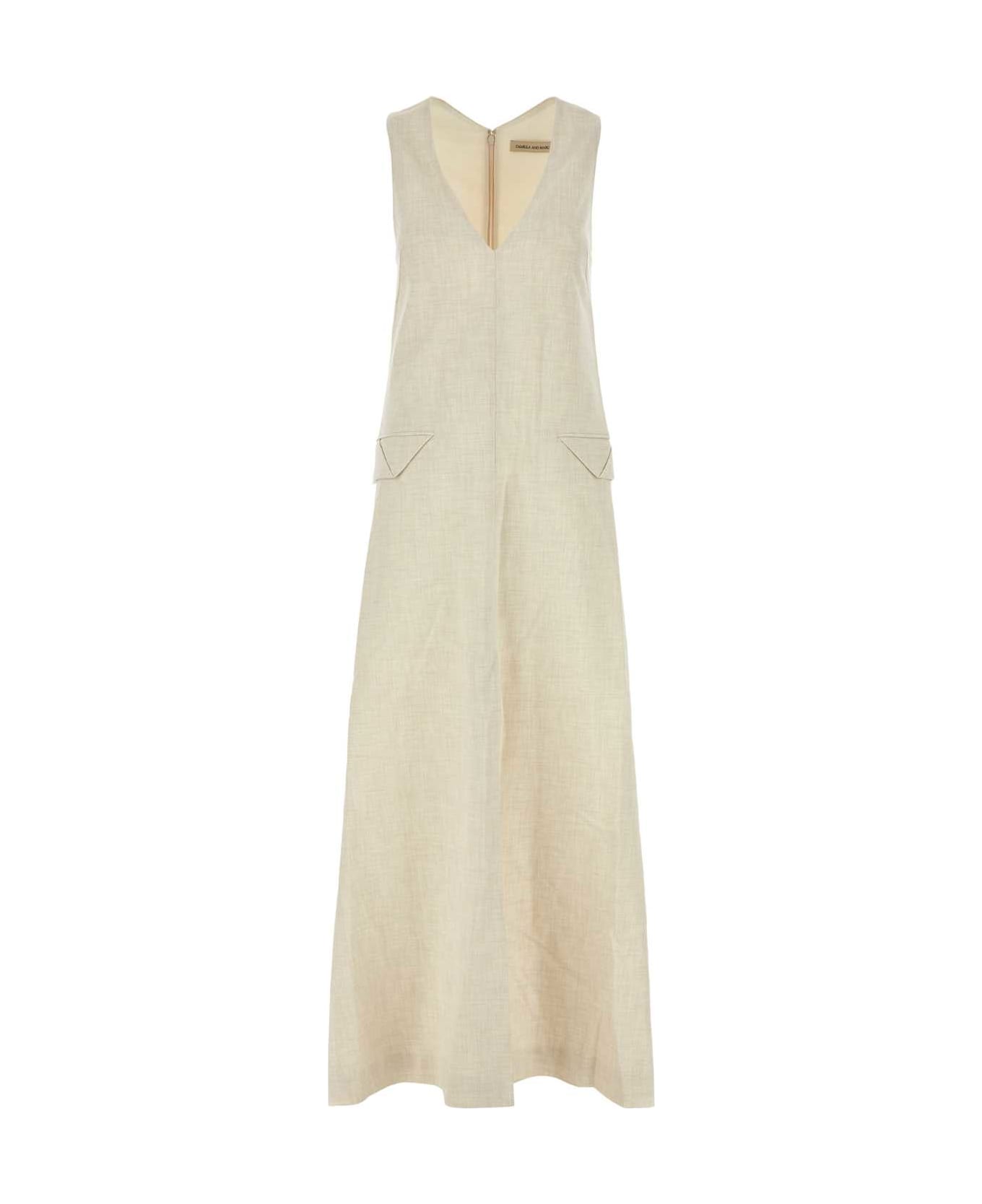 Camilla and Marc Sand Stretch Polyester Blend Floris Dress - IVORYMARLE