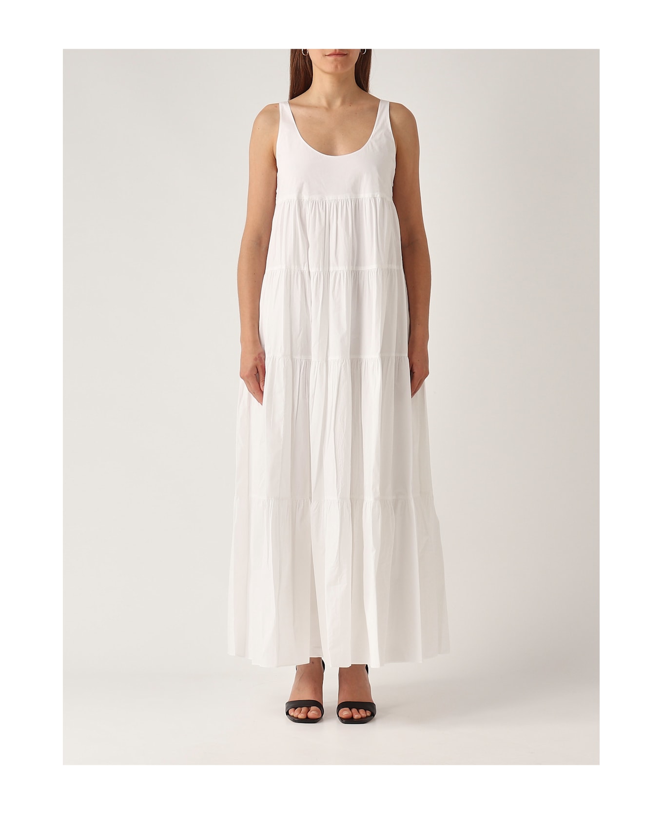 Michael Kors V Neck Tier Dress Dress - BIANCO