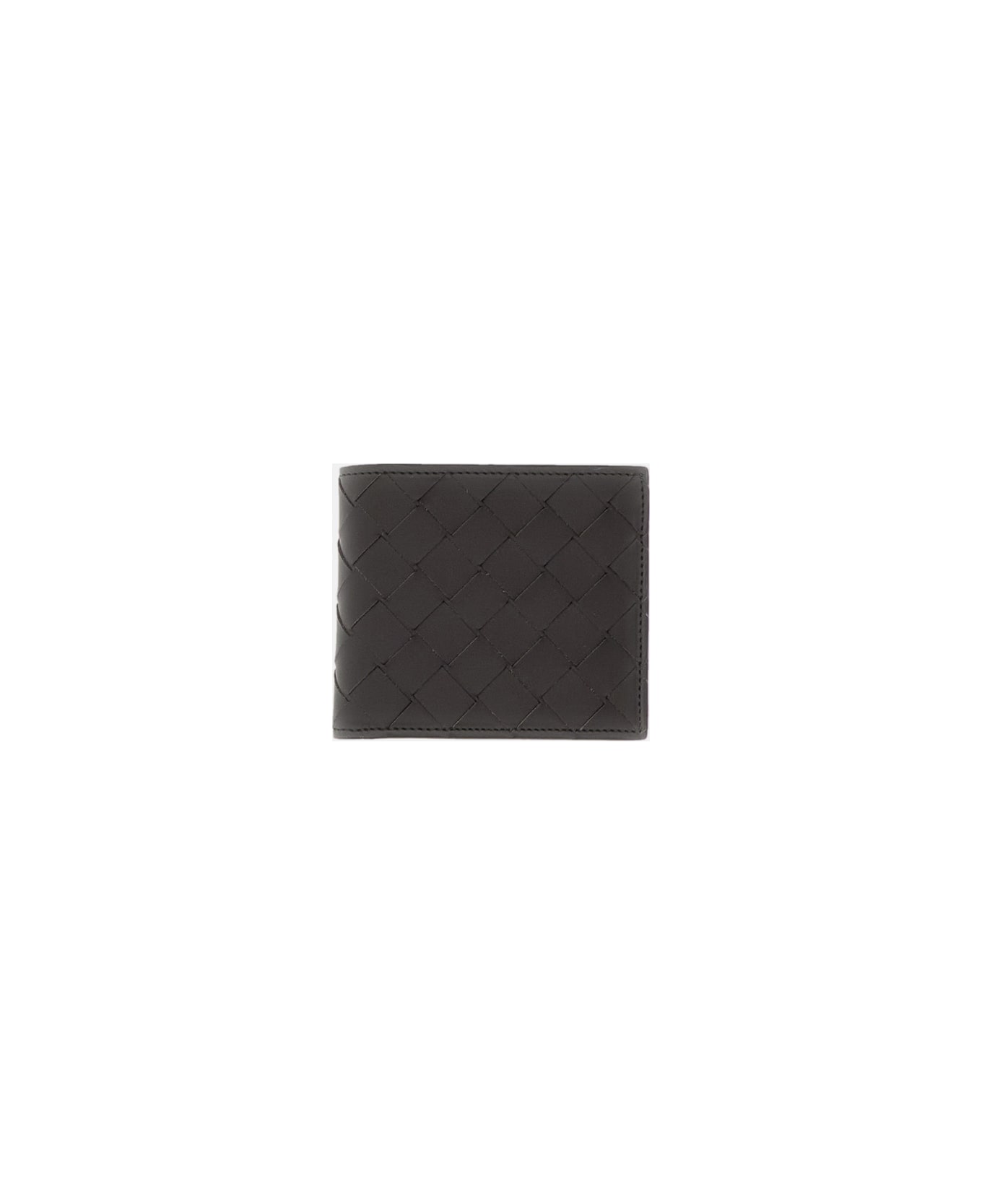 Bottega Veneta Leather Wallet Intrecciato Motif - Brown