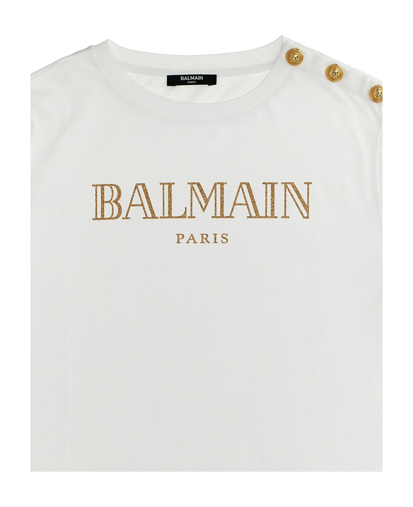 Balmain Glitter Logo T-shirt - White