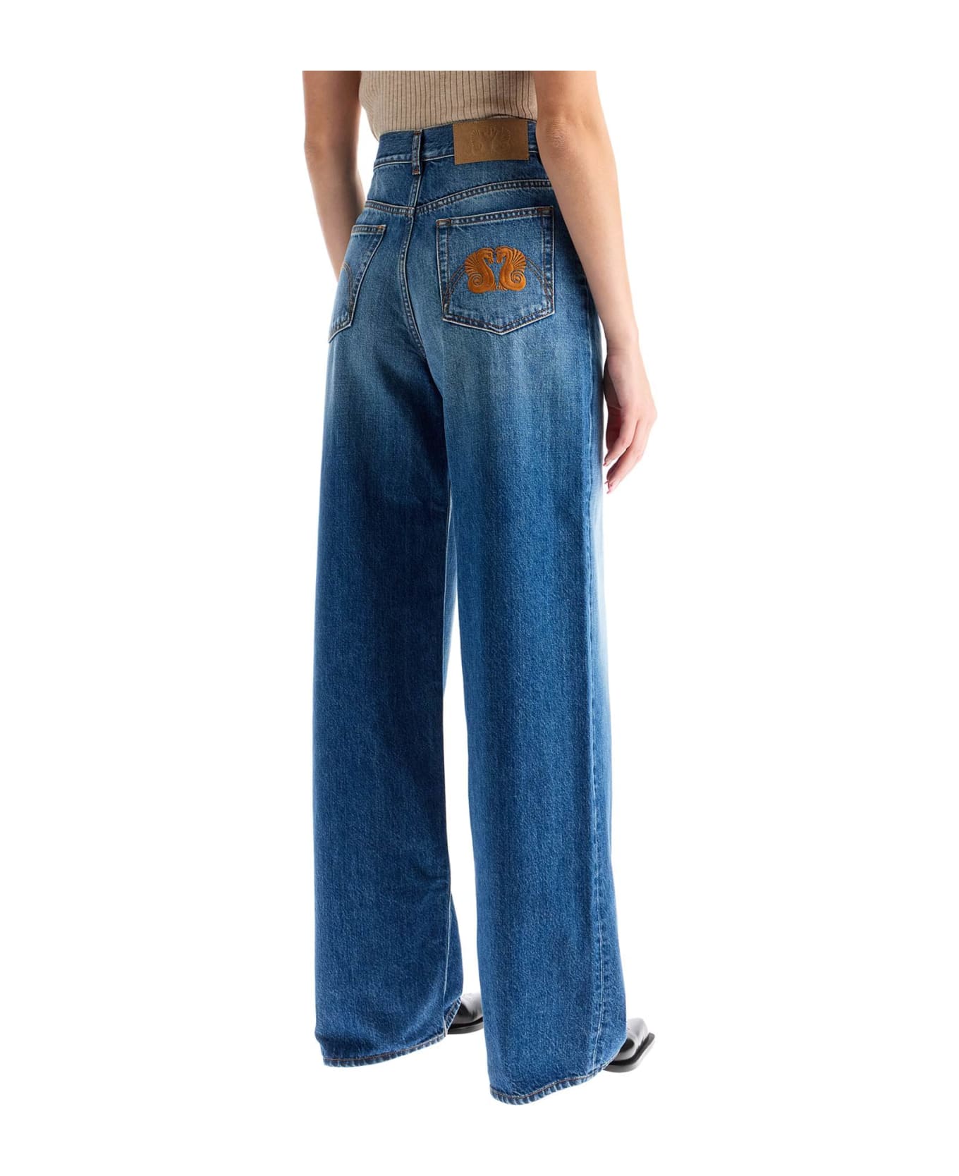 Blazé Milano Wide Leg Jeans In Narida Sapphire Java Style - SAPPHIRE - LAV. EXTRA (Blue)