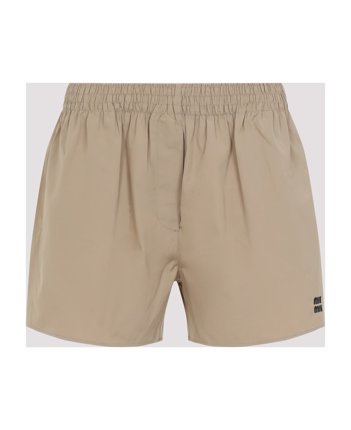 Miu Miu Cotton Shorts - Kaki