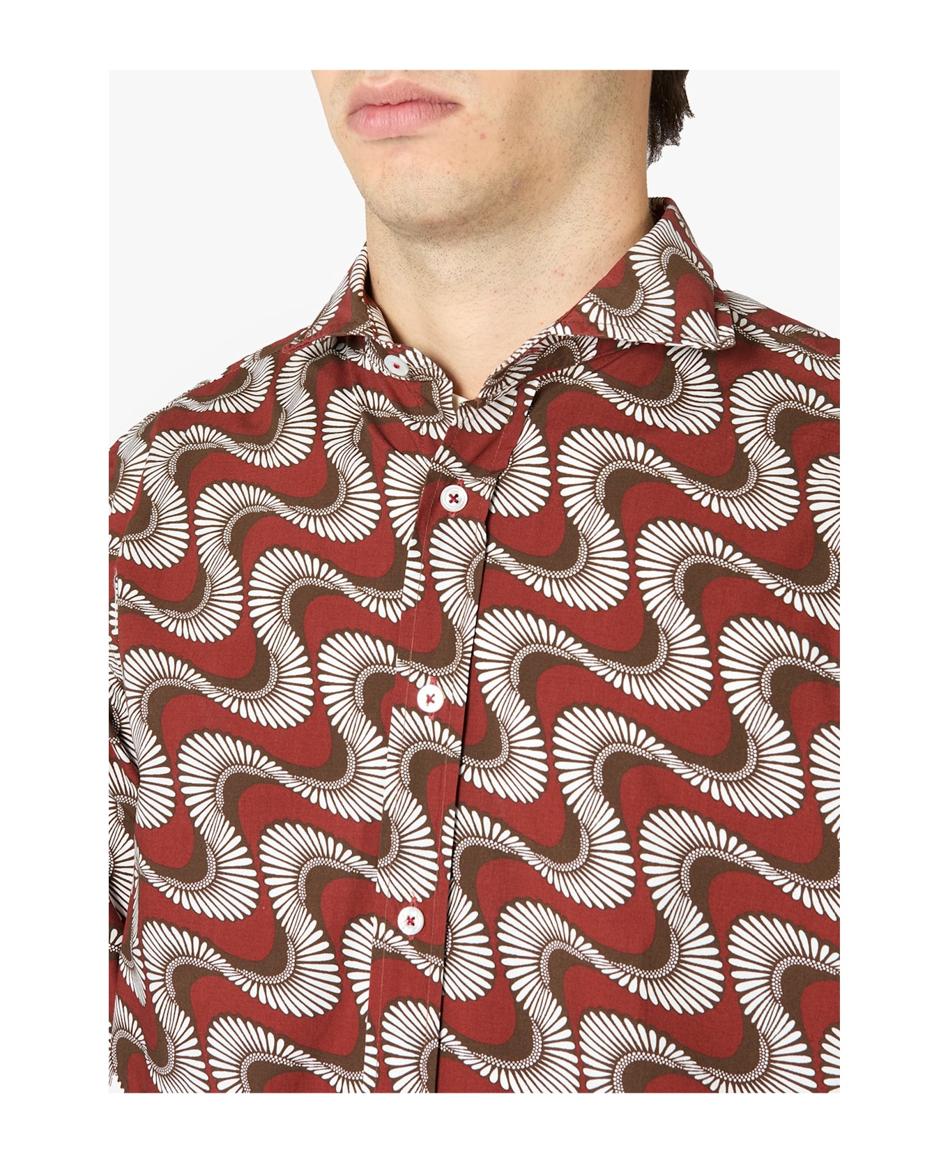 doppiaa Aalassio French Collar Printed Shirt