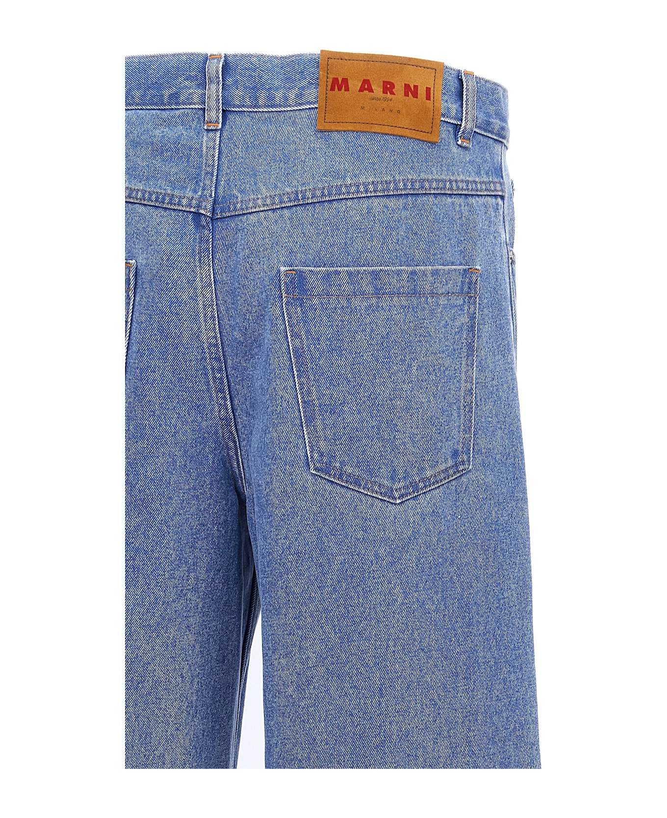 Marni Maxi Turn-up Jeans - Light Blue