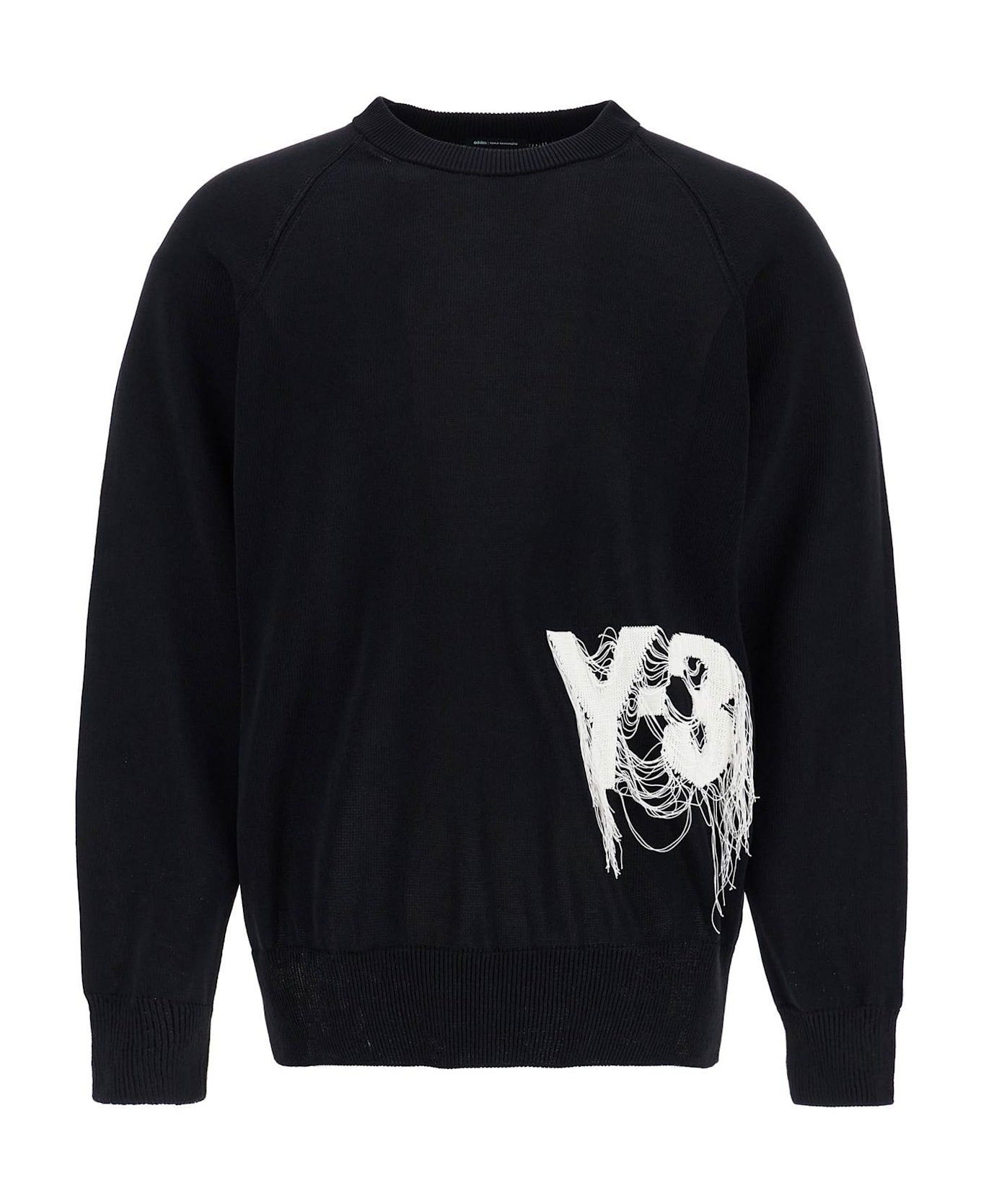Y-3 Black Recycled Polyester Sweater With Embroidered Logo - BLACK (Black)