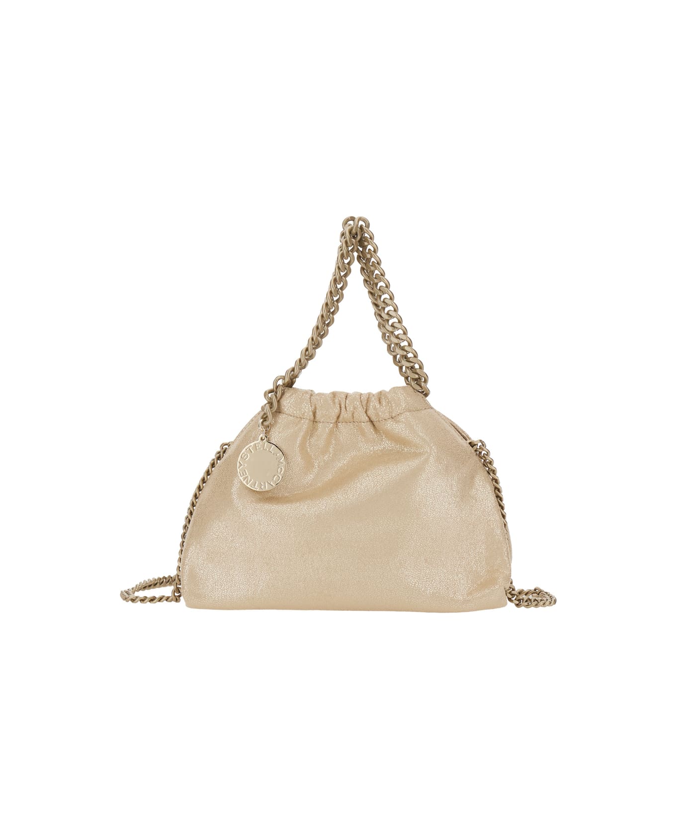 Stella McCartney Falabella Mini Drawstring Bag Eco Shiny Dotted Chamois W/tonal Chain - Airlite - Metallic