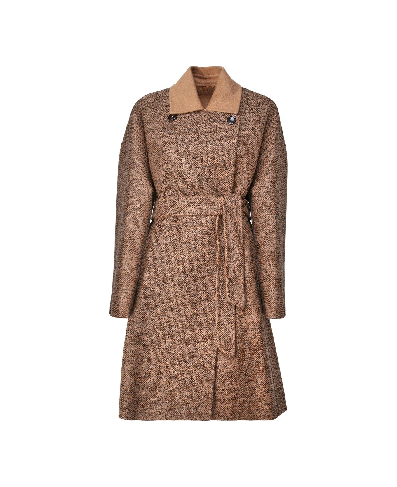 Max Mara Double-breasted Belted Coat - Brown