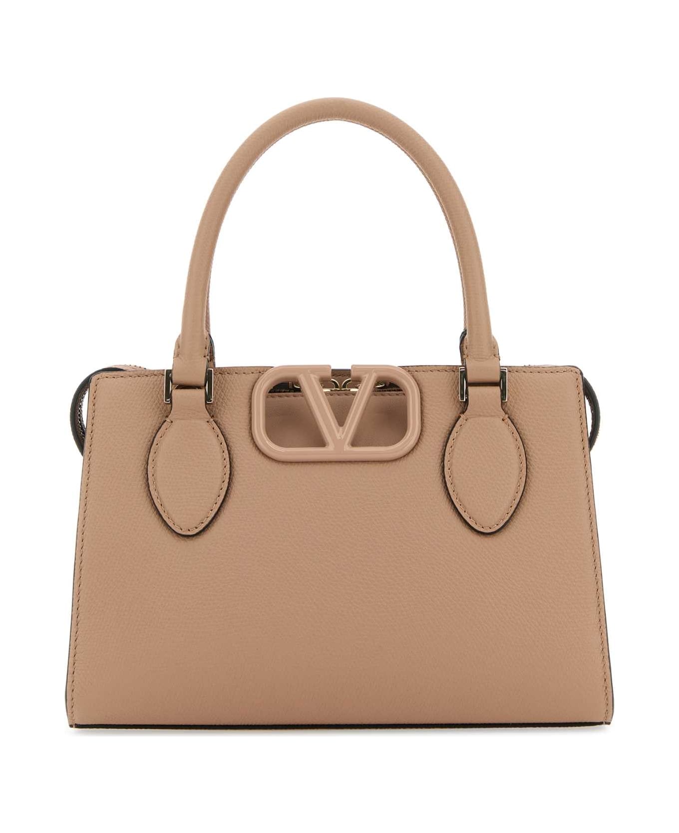 Valentino Garavani Antiqued Pink Leather Vlogo Handbag - ROSECANNELLE