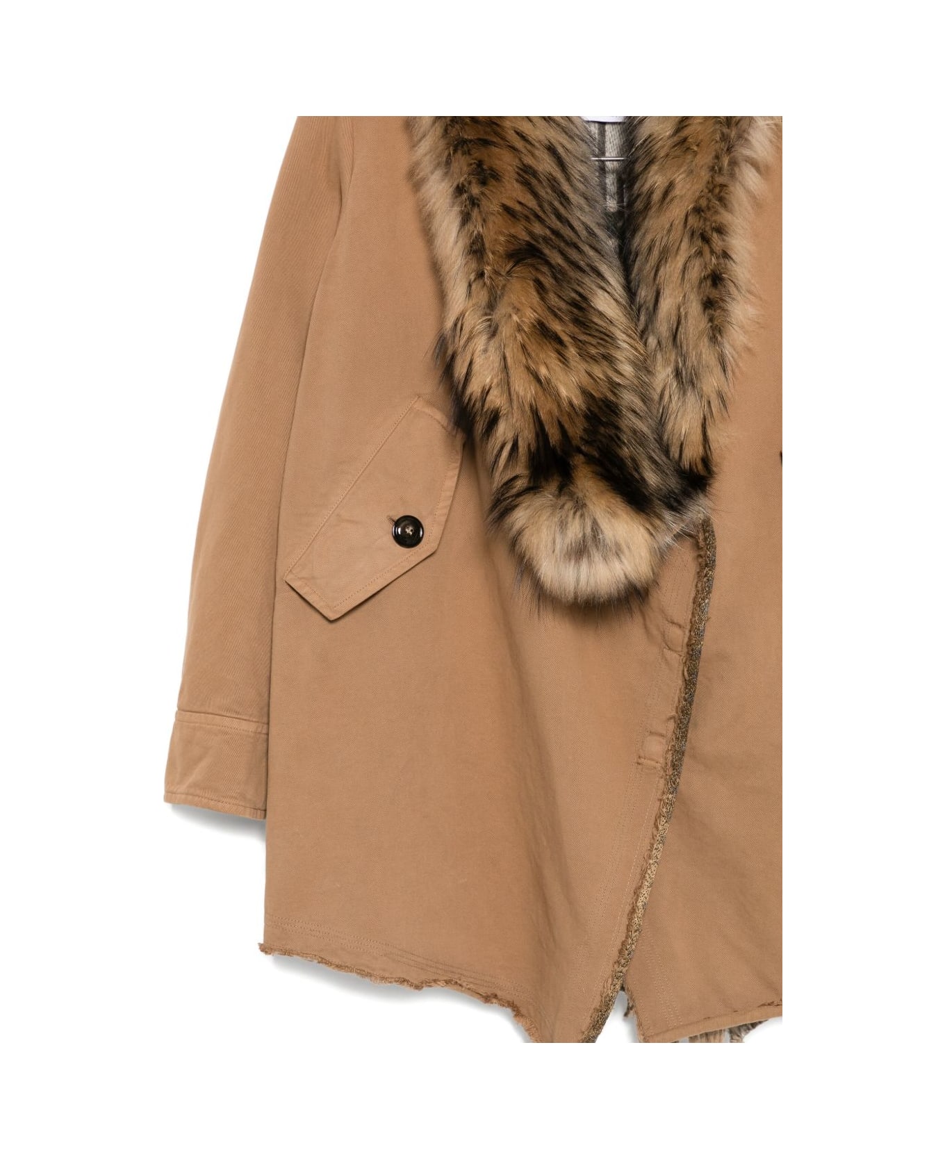 Bazar Deluxe Short Parka Coat - Camel