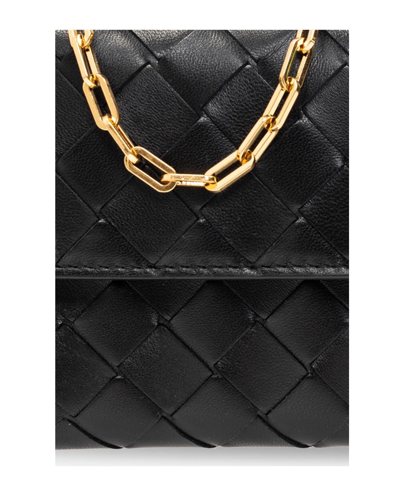 Bottega Veneta Wallet On Chain - Black Gold