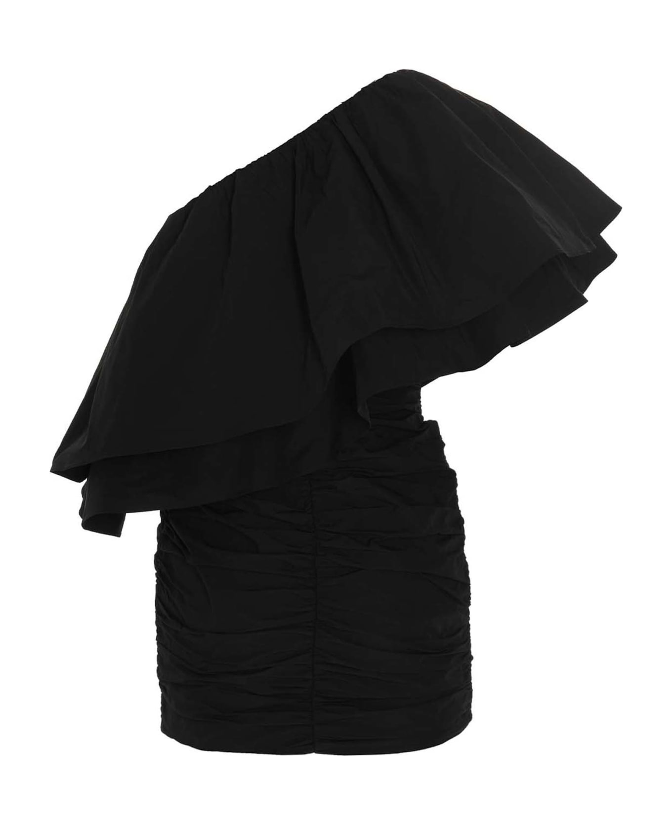 Rotate by Birger Christensen One-shoulder Gathered Dress - Black  