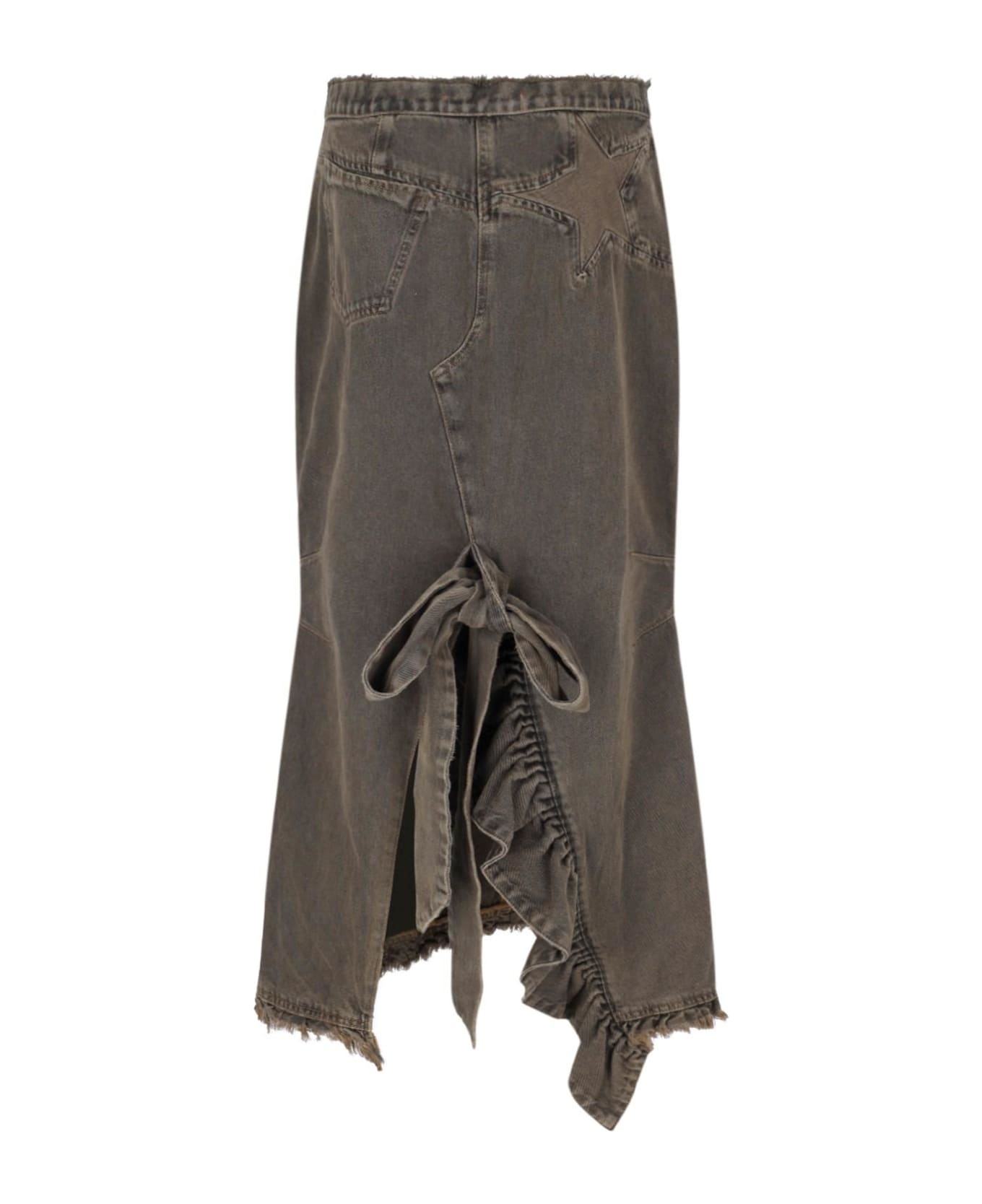 Cormio Maxi Denim Skirt - Brown Dye