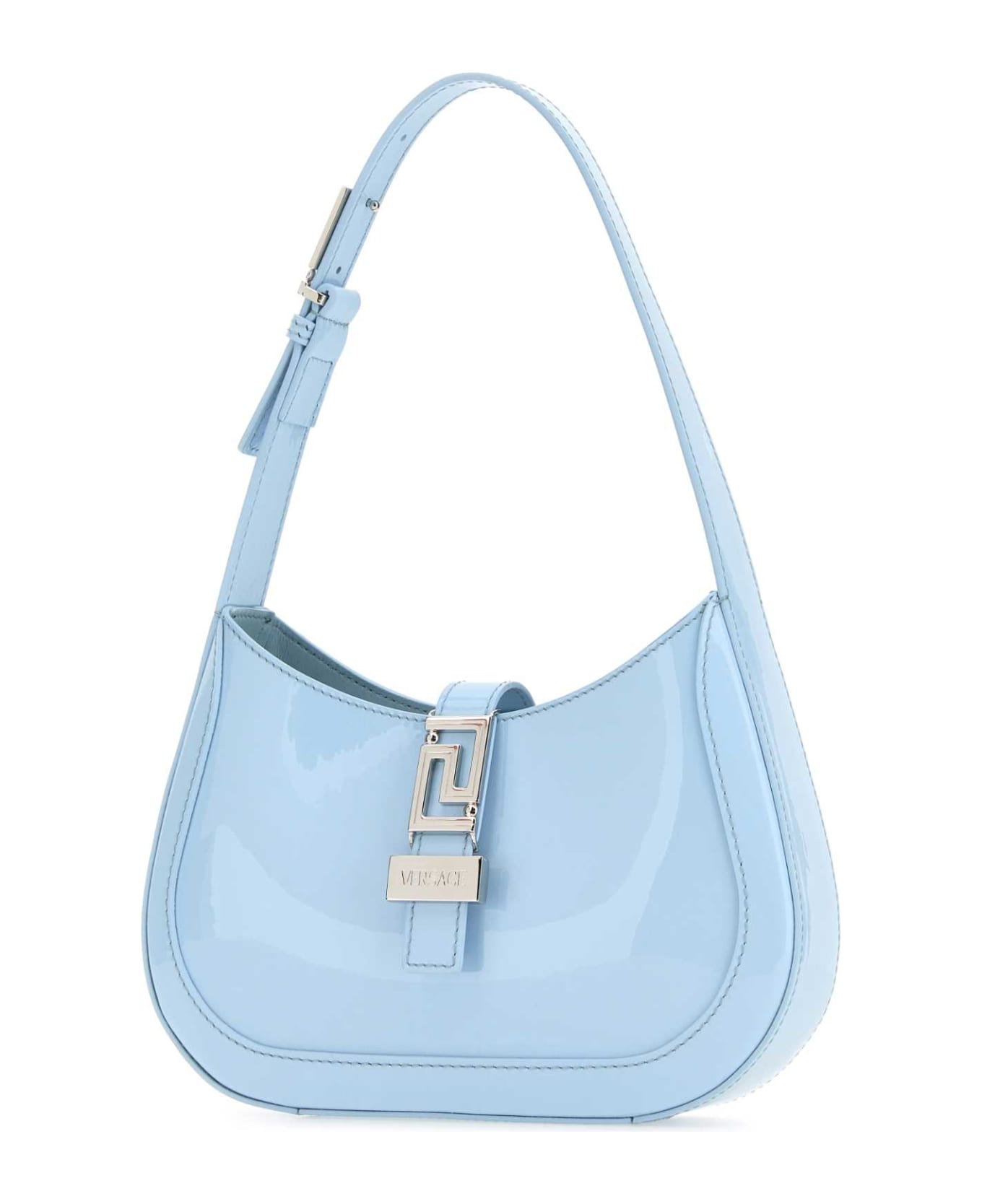 Versace Pastel Light-blue Leather Small Greca Goddess Shoulder Bag - 1VD6P95PASTELBLUEPALLADIUM