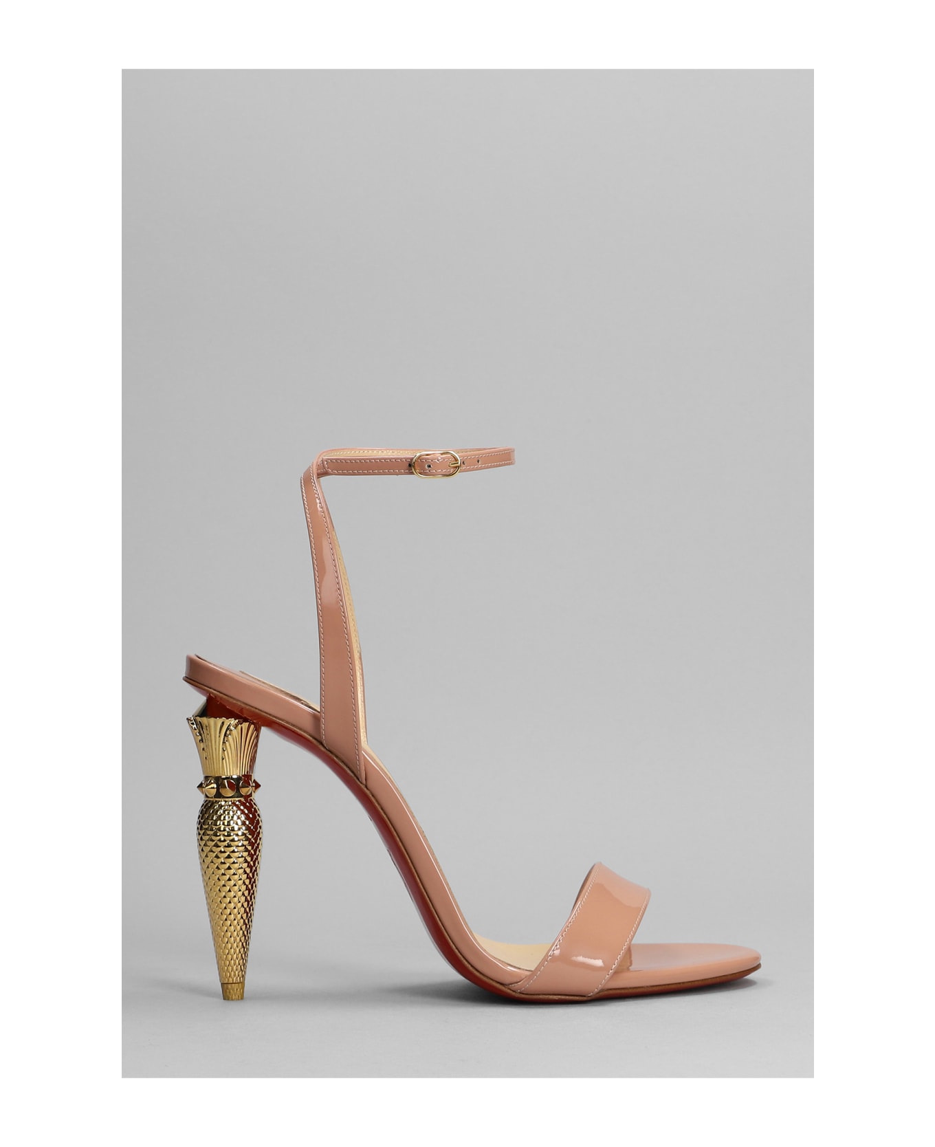 Christian Louboutin Lipqueen 100 Sandals In Rose-pink Patent Leather - rose-pink