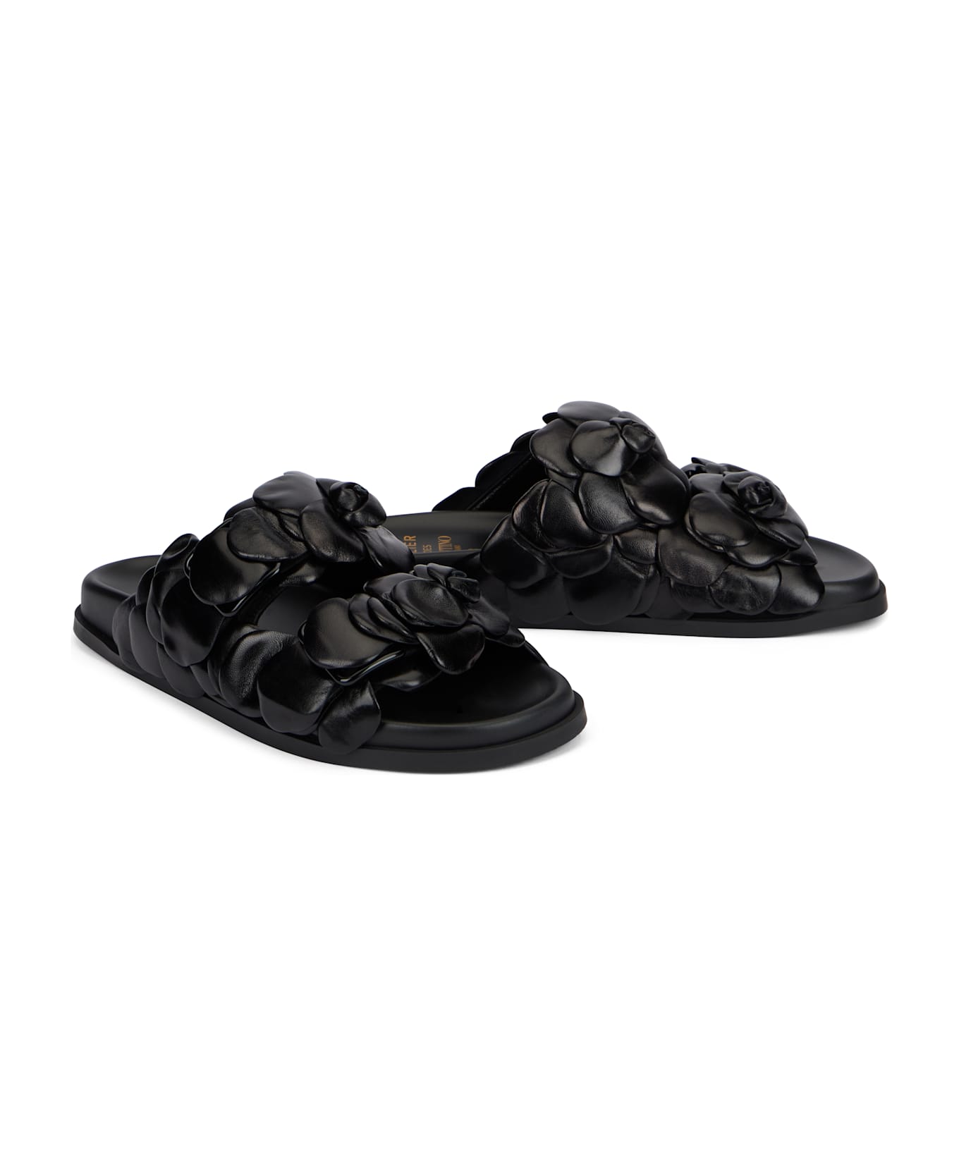 Valentino Garavani Leather Slides - black