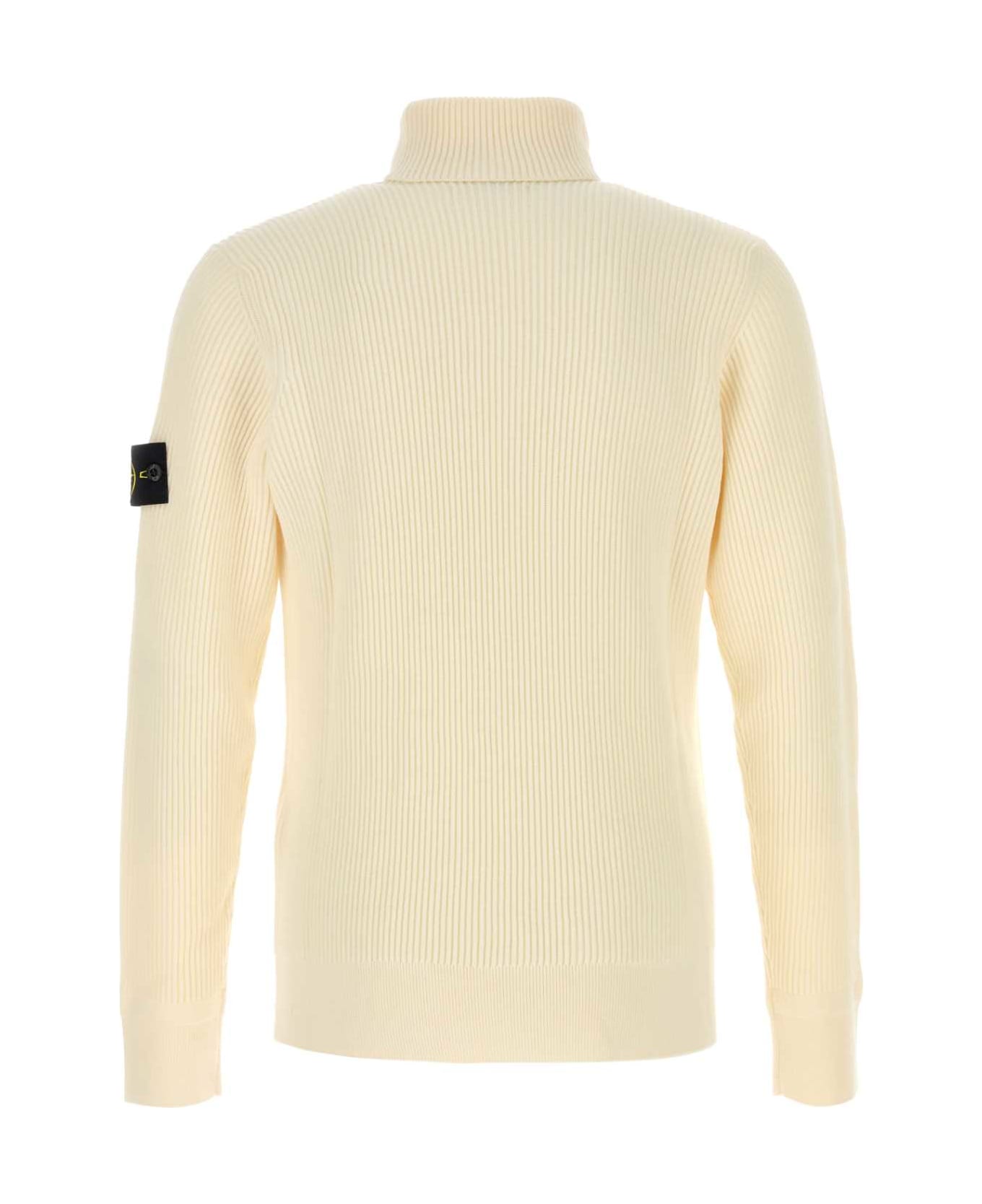 Stone Island Ivory Wool Sweater - NATURAL